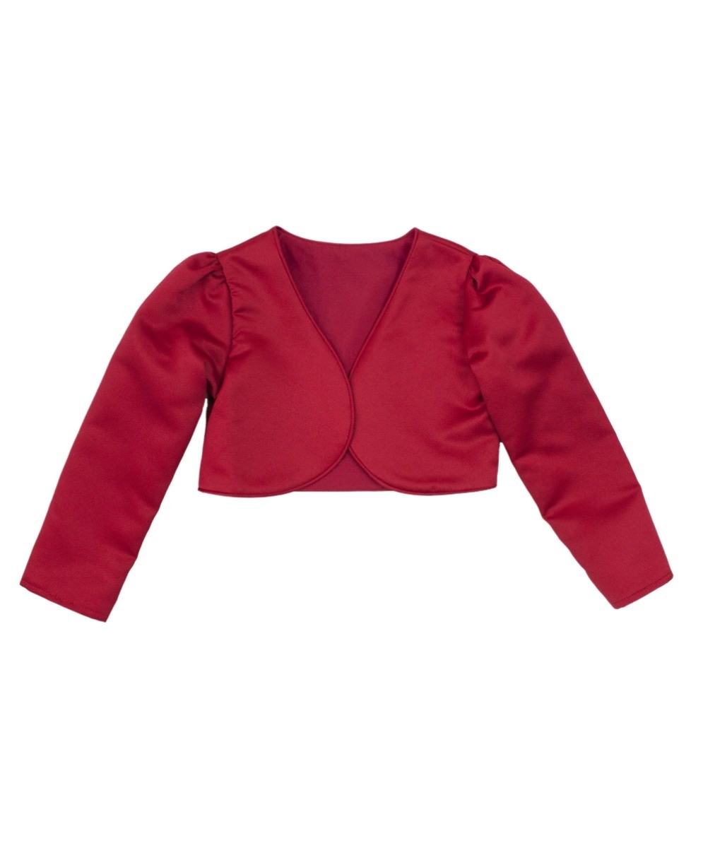 Girls Long Sleeves Bolero - Red