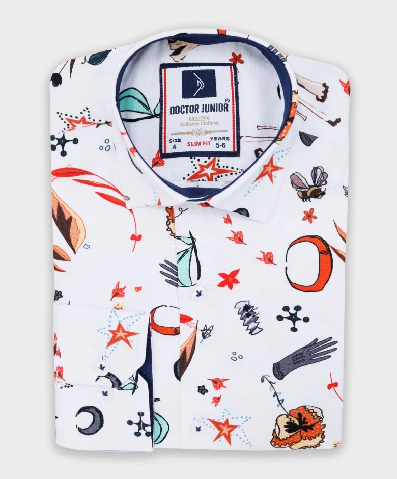 Boys Nautical Printed Fashion Shirt - Multicolour