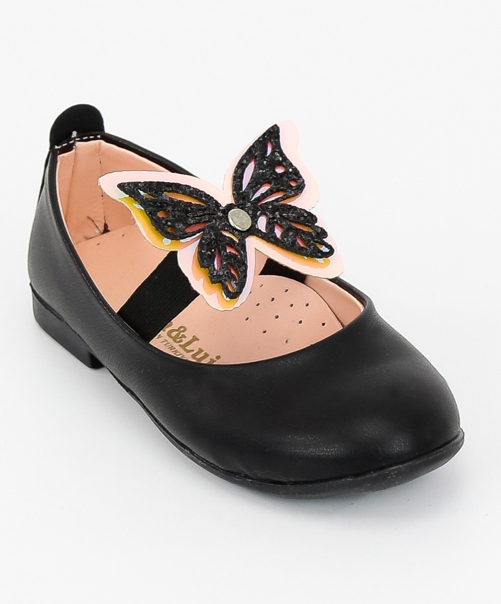 Girls Ballerina Butterfly Strap Flat Dress Shoes