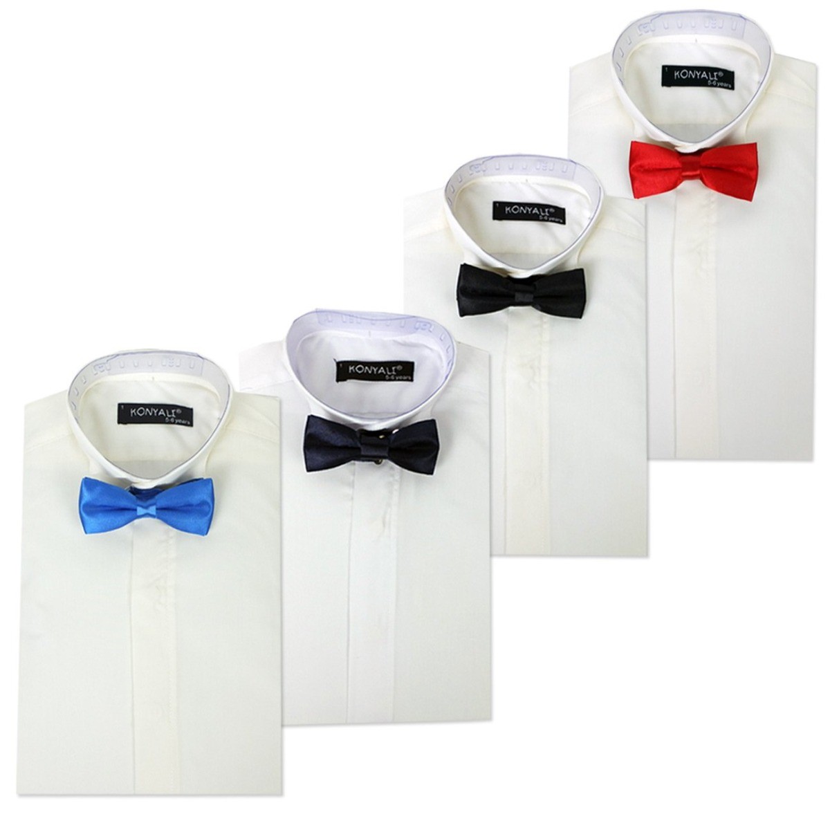 Boys Wing Collar Tuxedo Suit Shirt & Bow Tie Set