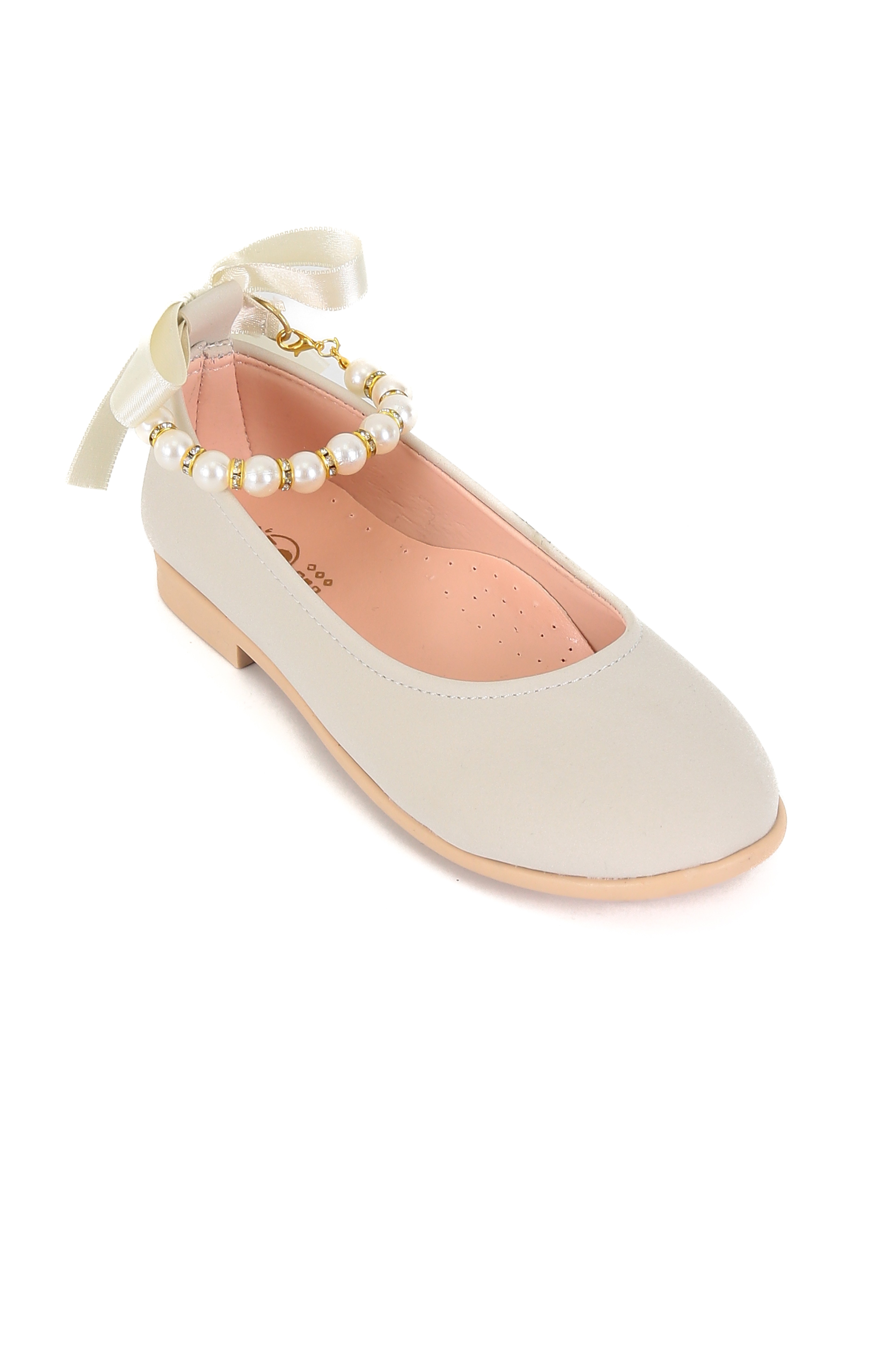 Girls Pearls Flat Mary Jane Shoes - ISABEL