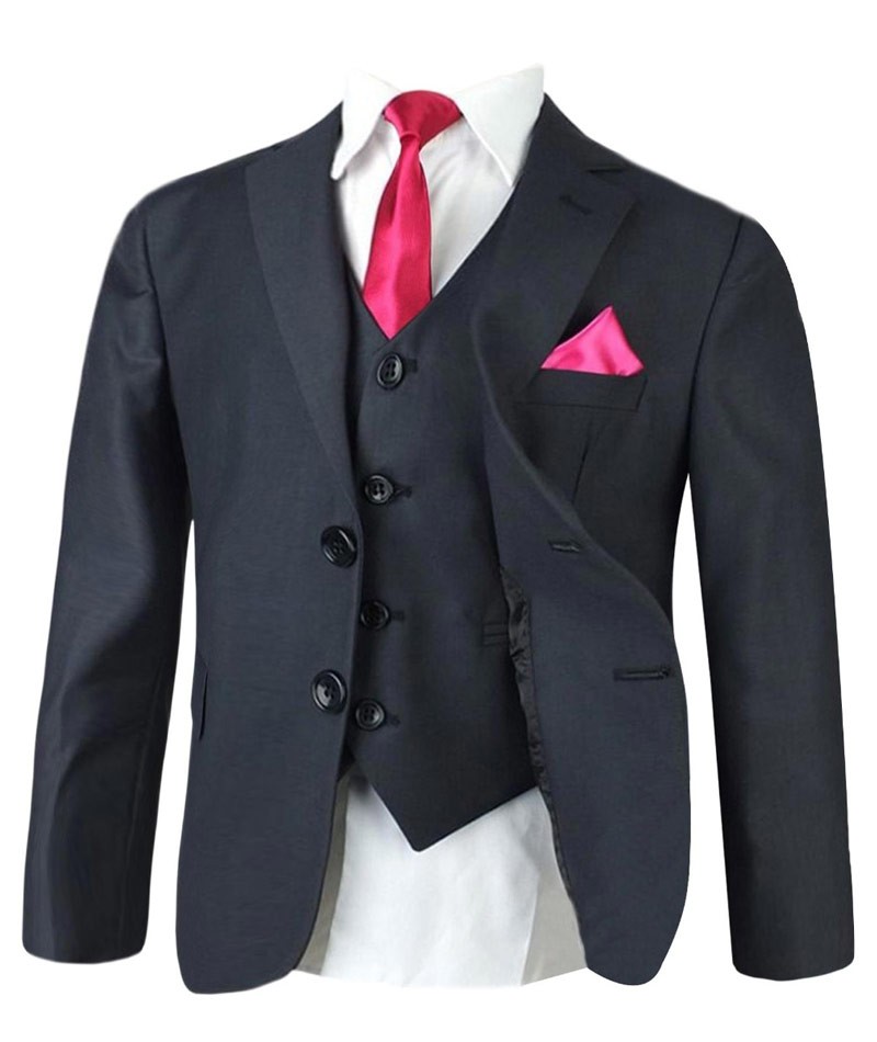 Boys Tailored Fit Formal Suit - Dark Grey