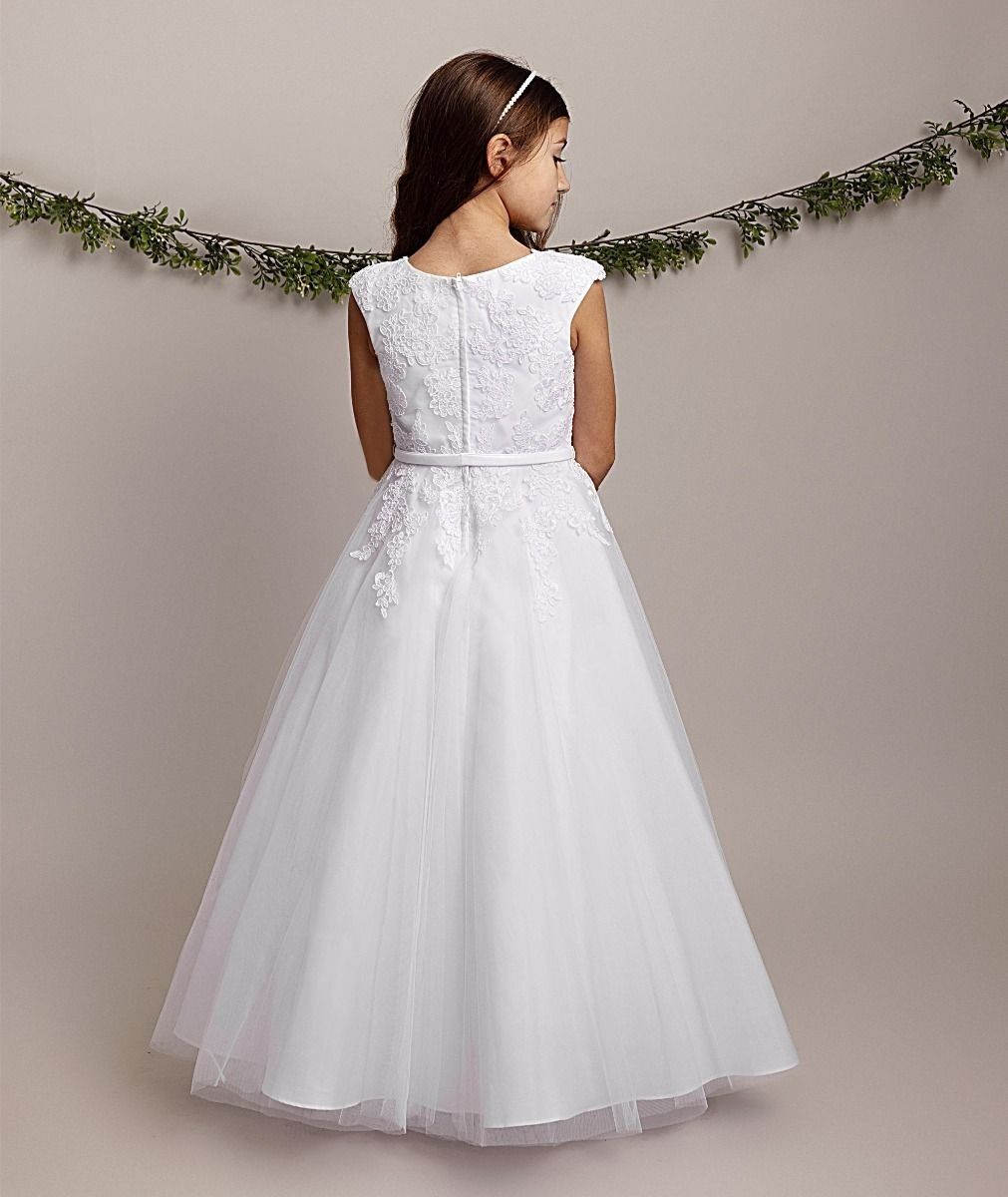 Girls Full-Length White Lace Dress – TIFFANY