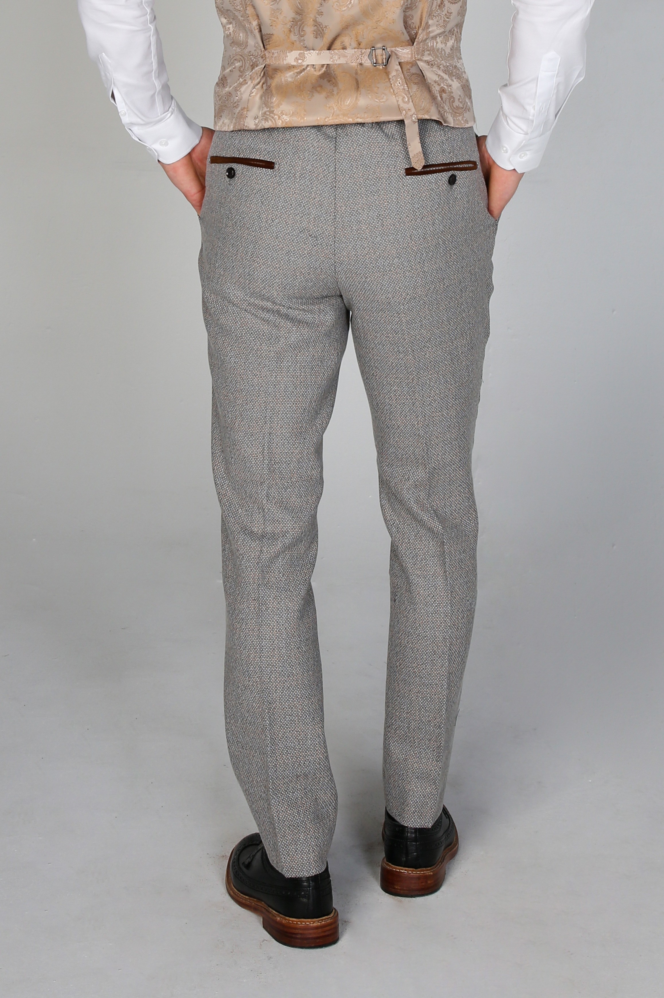 Men'S Tweed-like Formal Trousers - RALPH - Cream