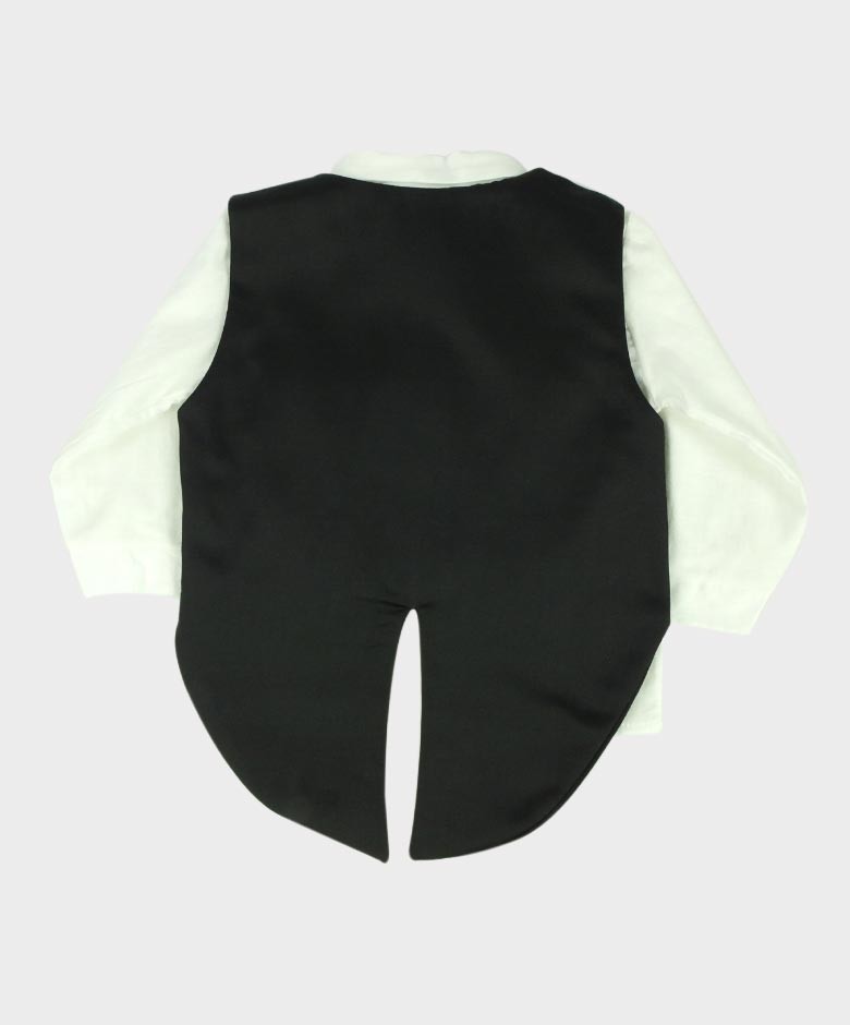 Baby Boys Cotton Black Tuxedo Set - Black - White