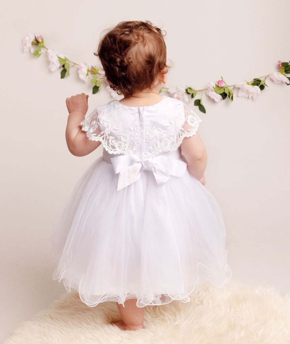 Baby Girls Christening Lace Cape Dress - FAY