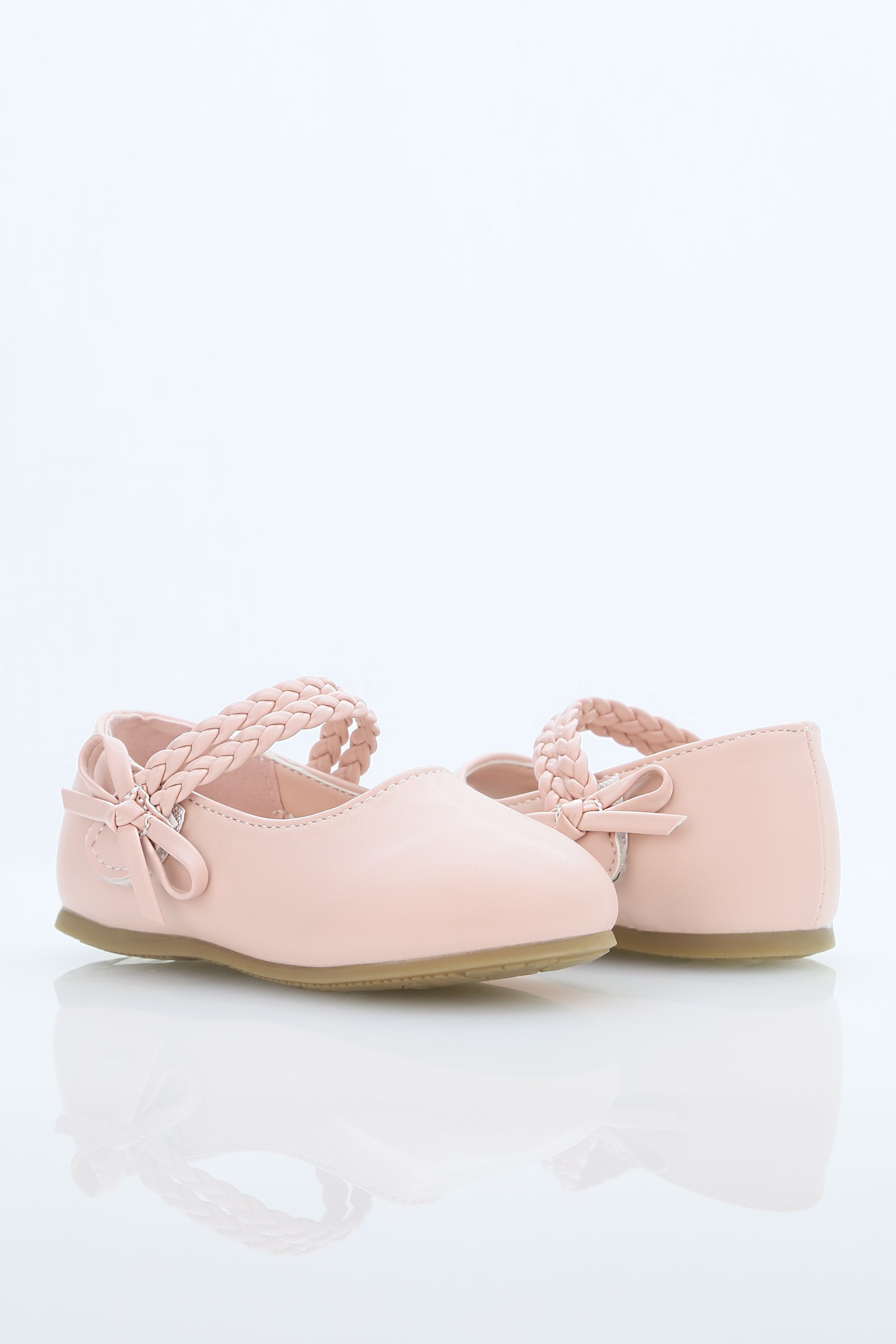 Little Girls’ Braided Strap Mary Jane Shoes with Bow - OPHELIA