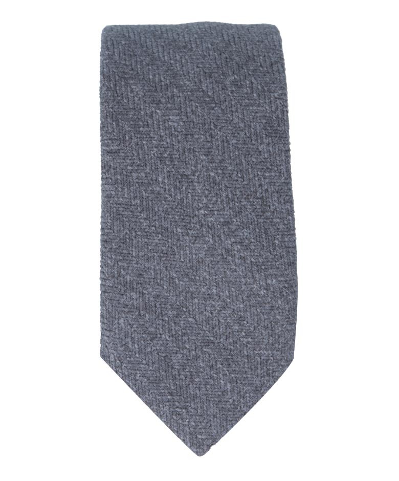 Boys & Men's Herringbone Tweed Tie & Pocket Square Set - Grey
