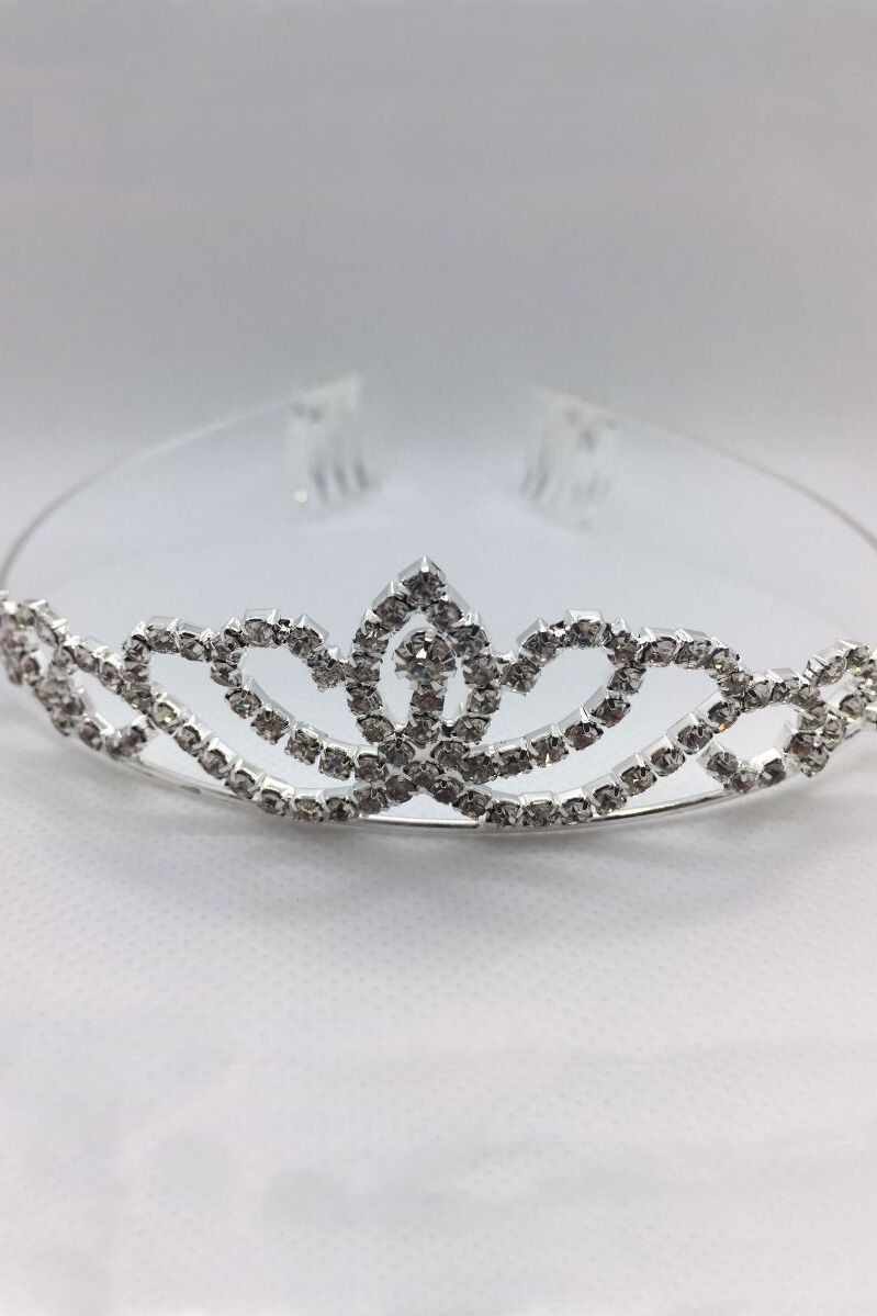 Sparkling Silver Crystal Tiara Crown for Girls - Regal