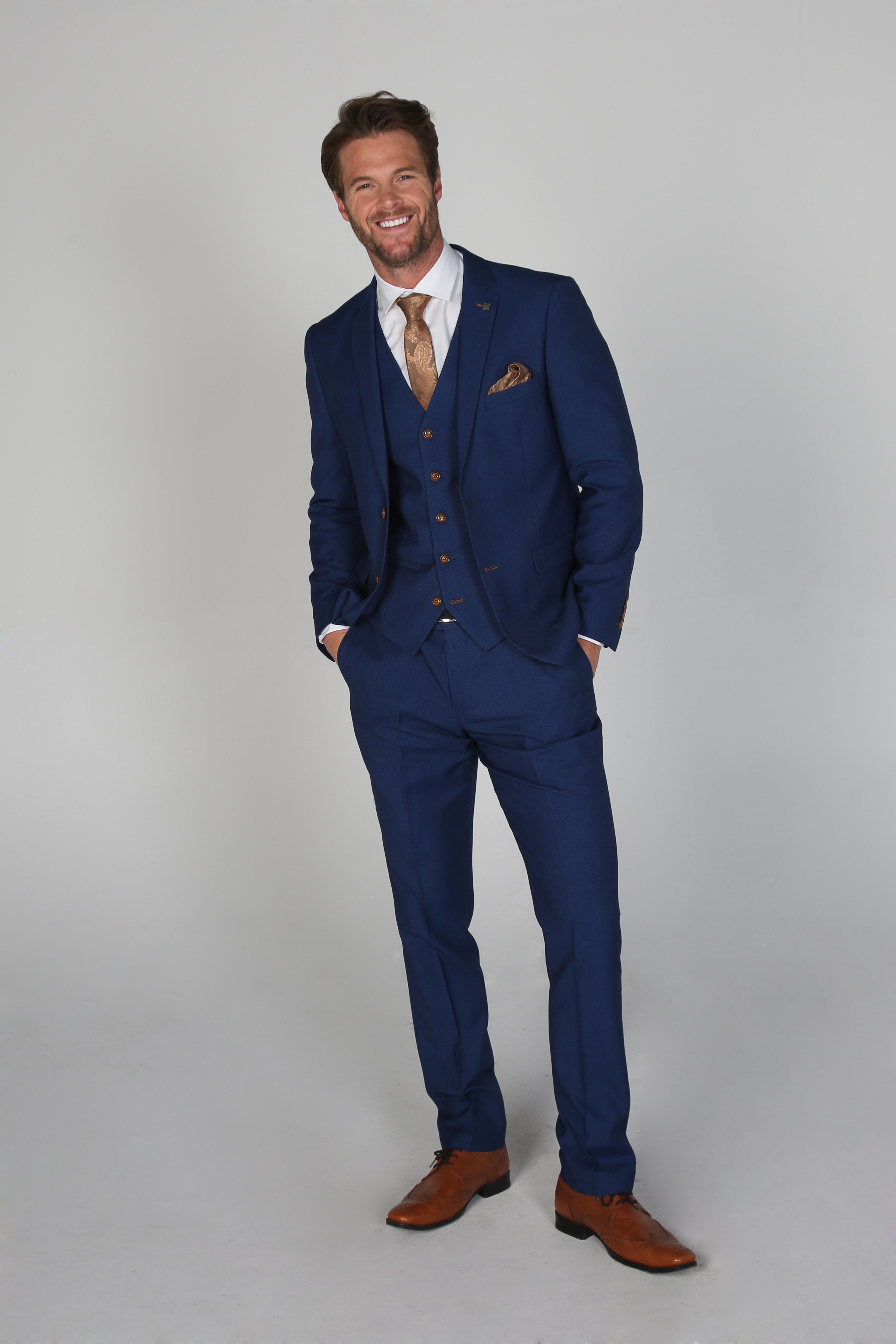 Men's Tailored Fit Blue Suit - MAYFAIR