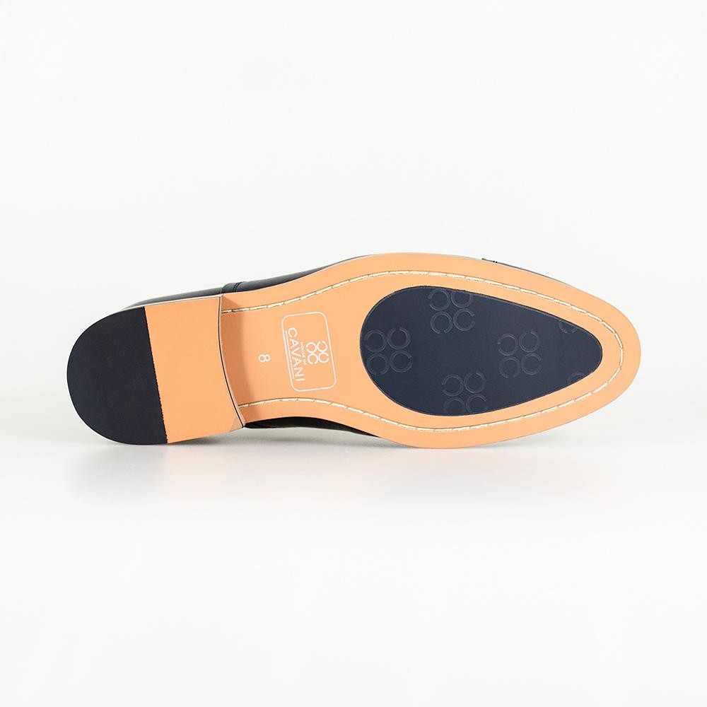 Men's Slip On Loafer Leather Shoes - CARLOTTA - Navy Blue