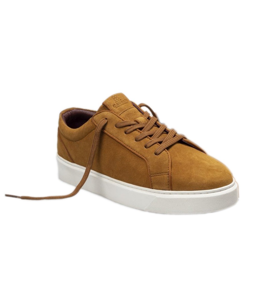 Men's Thick Rubber Sole Lace Up Sneakers - Mustard