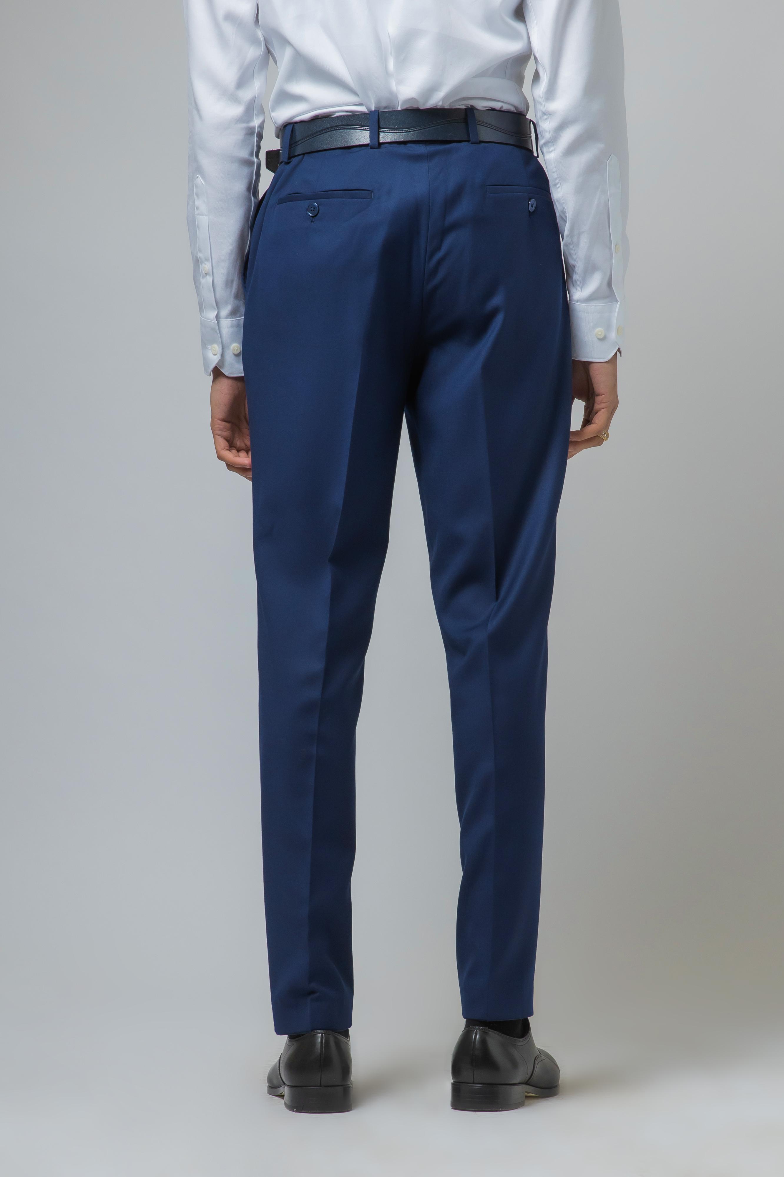 Men's Slim Fit Navy Trousers - ISAAC