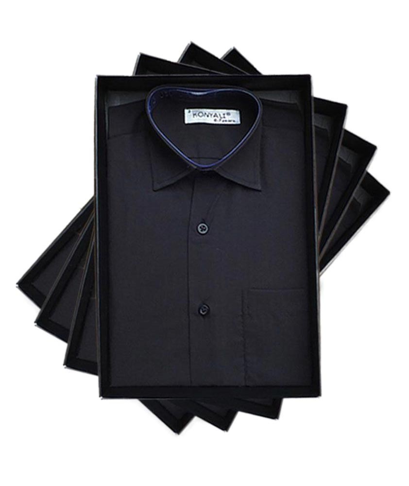 Boys Classic Collar Long Sleeve Shirt - Black
