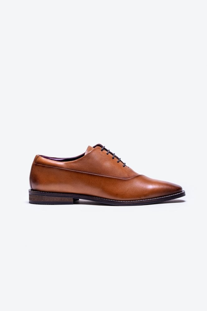 Men's Genuine Leather Oxford Shoes- SEVILLE - Tan