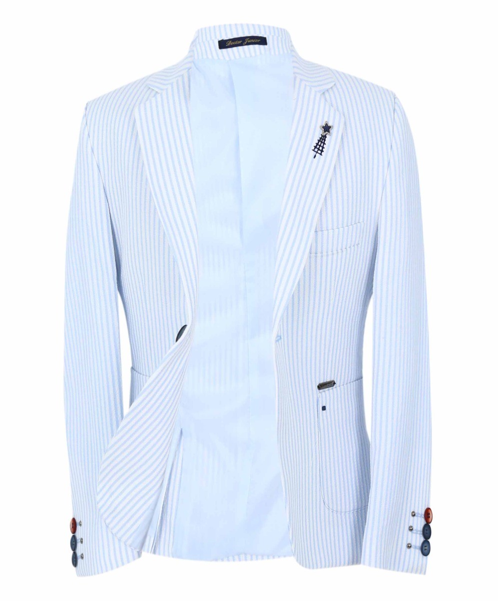 Boys Slim Fit Pinstripe Boating Blazer