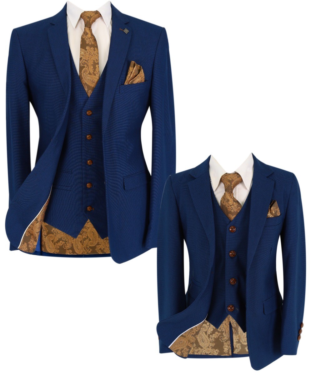 Boys Tailored Fit Blue Suit - MAYFAIR - Royal Blue
