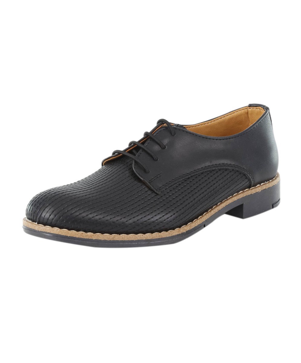 Boys Leather Lace Up Formal Shoes - Black
