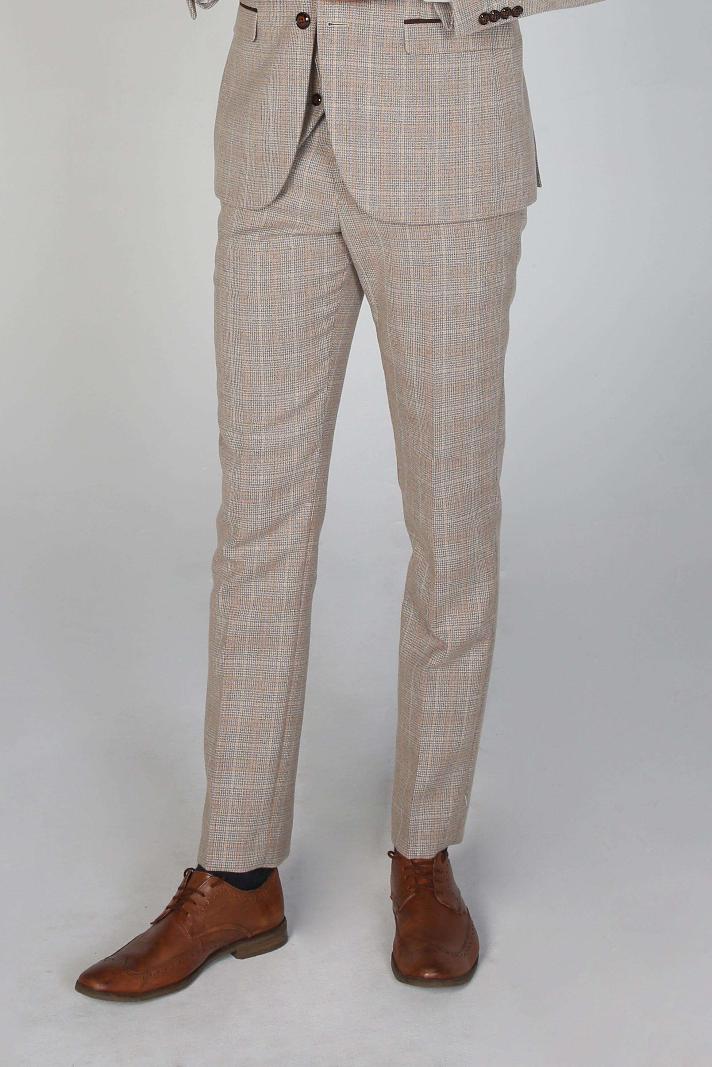 Men's Houndstooth Tweed Check Trousers - HOLLAND