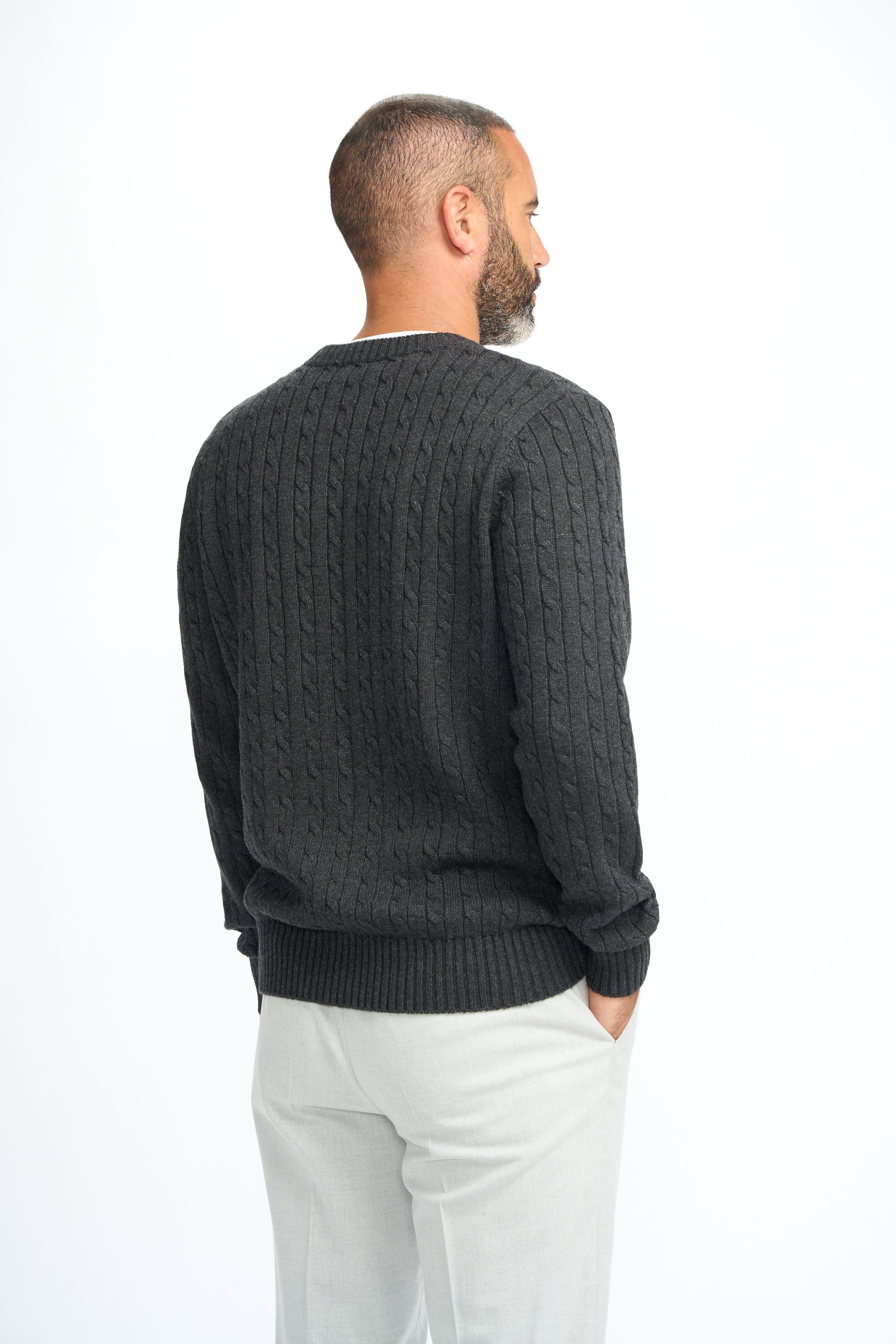 Men’s Wool Cable Knit Pullover Jumper - Foston