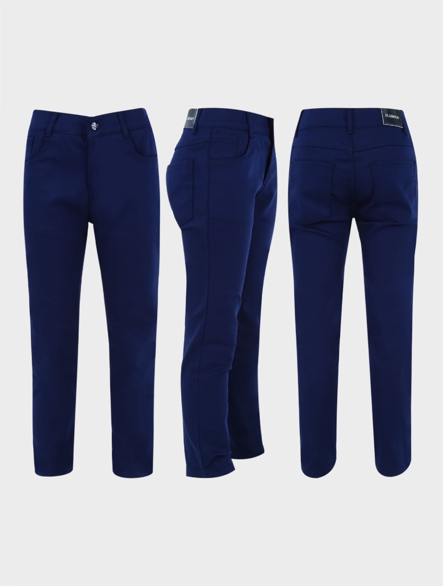 Boys Casual Stretch Chino Trousers - Parliament Blue