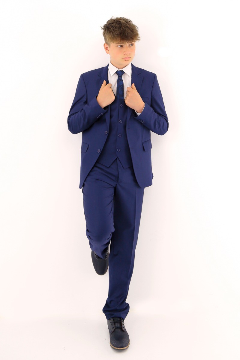 Boys Tailored Fit Formal Suit - Parliament Blue