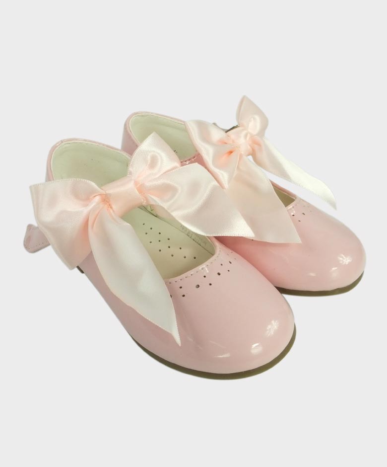 Girls Patent Mary Jane Flat Shoes - Pink