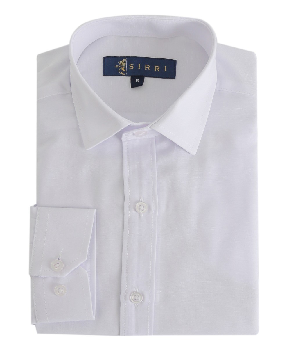 Boys Slim Fit Classic Cotton Blend Shirt - White