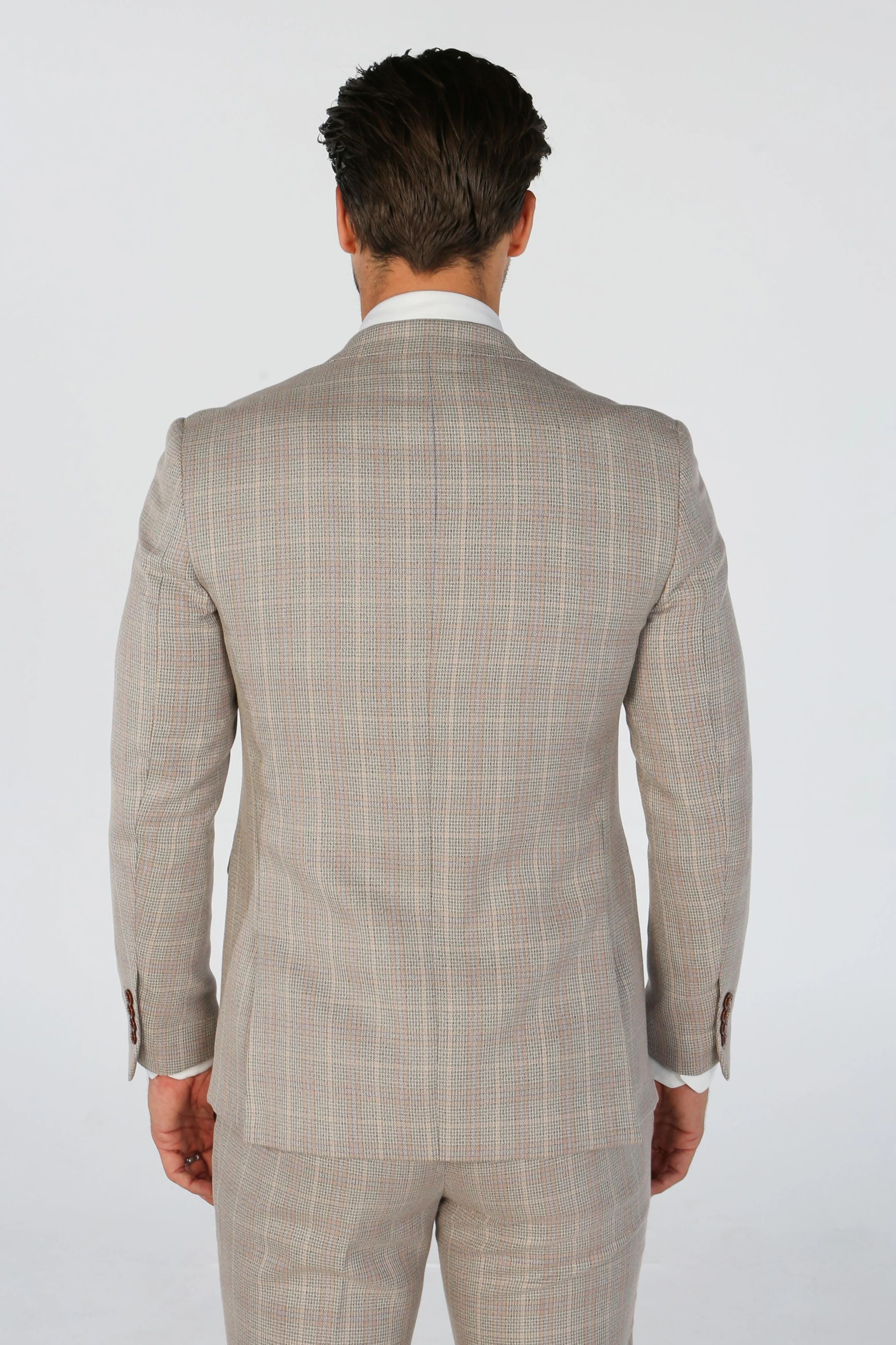 Men’s Tailored Fit Check Suit – LEO