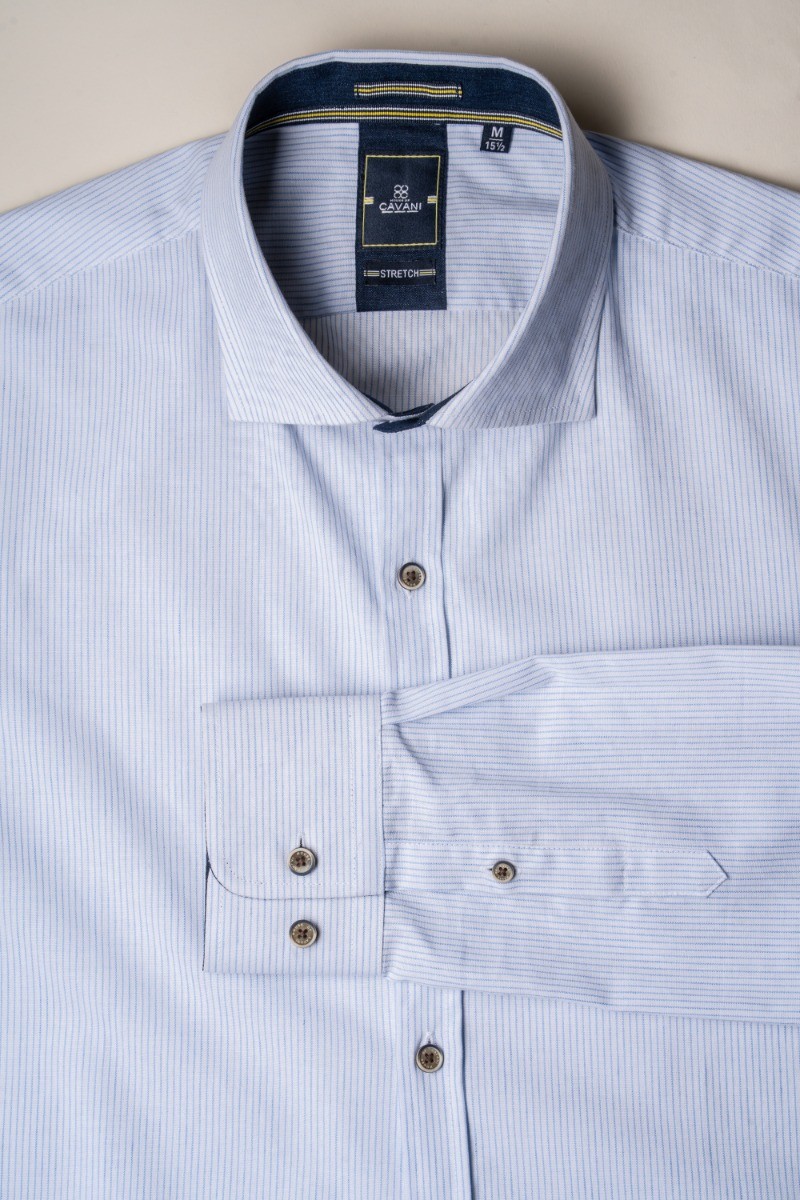 Men's Slim Fit White Cotton Linen Shirt - ALEXA