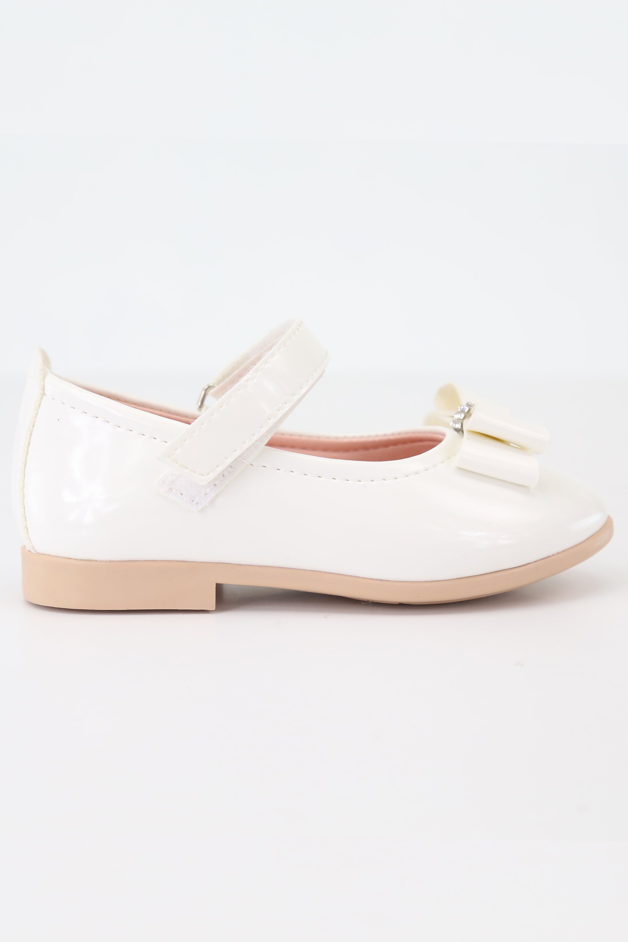 Girls Mary Jane Flat Patent Dress Shoes in Ivory - Off White - LAYLA