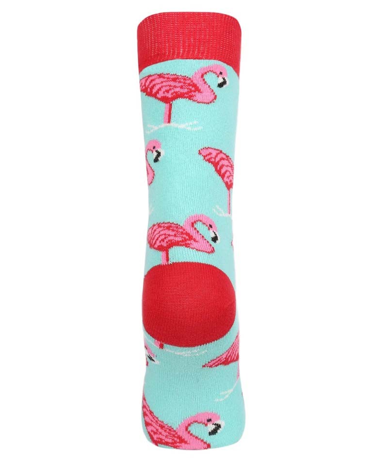 Unisex Kids Flamingo Socks - Novelty  - Pink- Mint