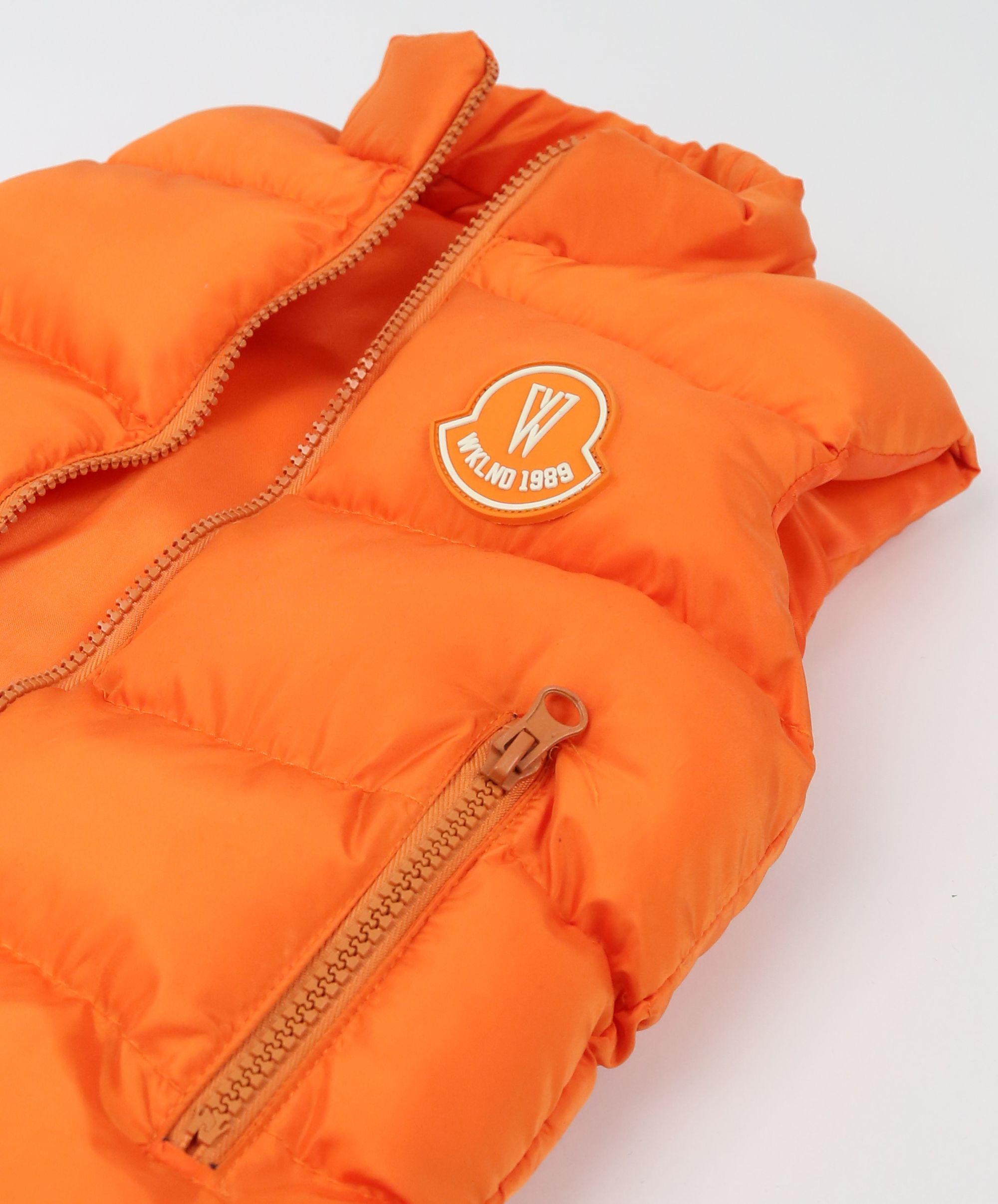 Boys Puffer Vest, Kids Padded Sleeveless Winter Outerwear - Orange