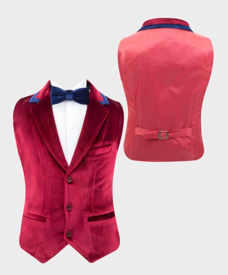 Boys Velvet Waistcoat Set