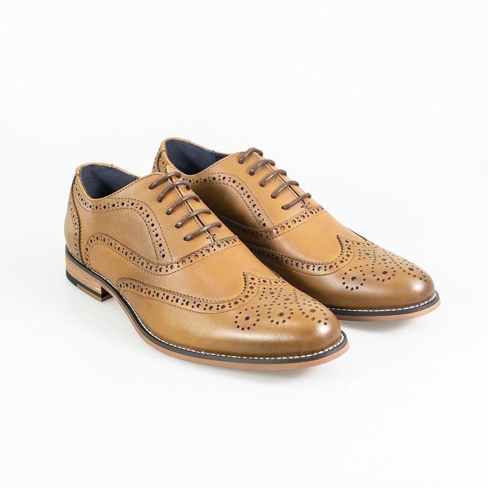 Men's Lace Up Leather Brogue XL Big Size Shoes - Oxford 