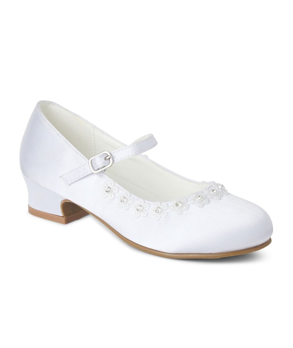 Girls' White Floral lace Mary Jane Shoes - BETTY