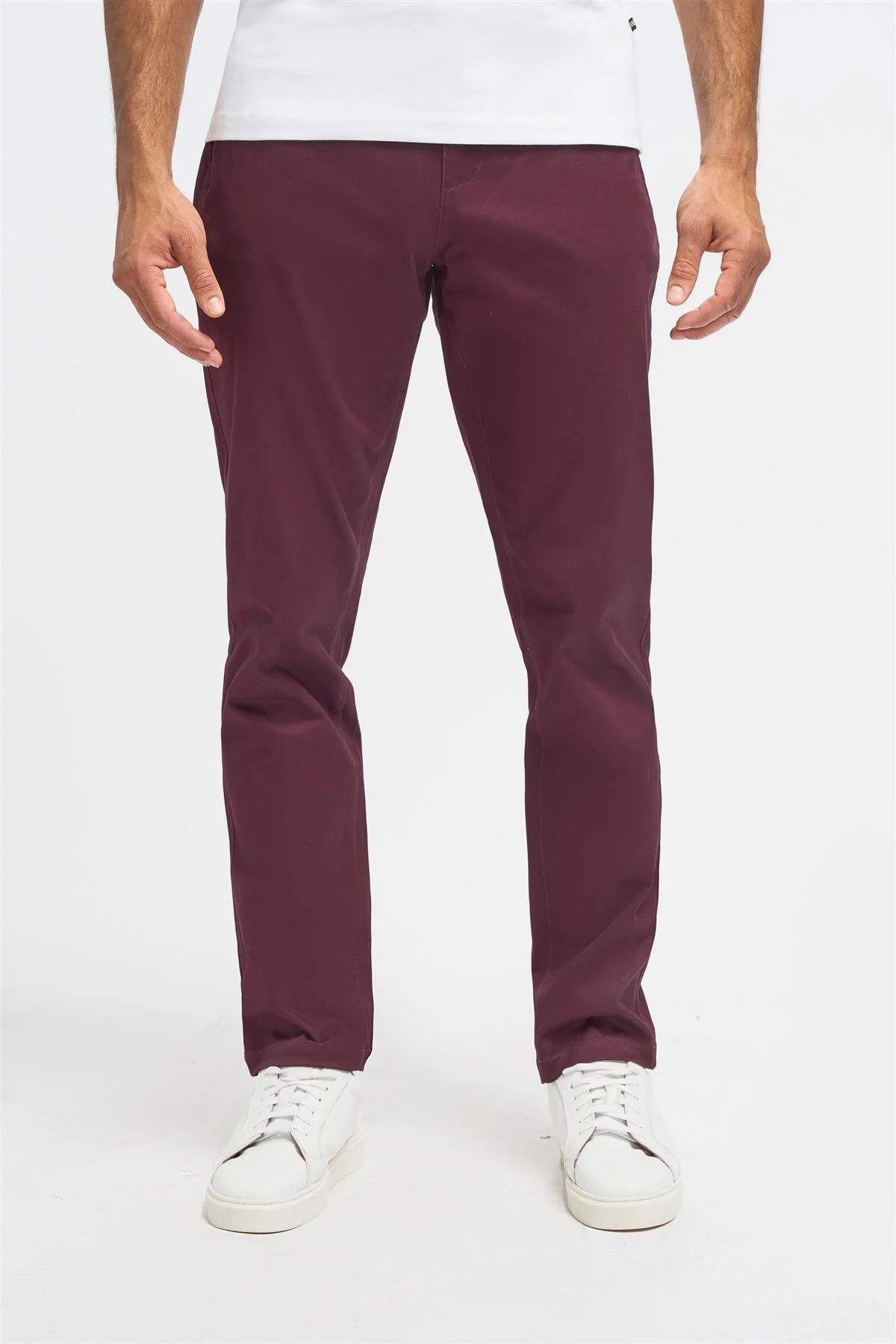 Men’s Twill Dakota Chino Trousers - Wine