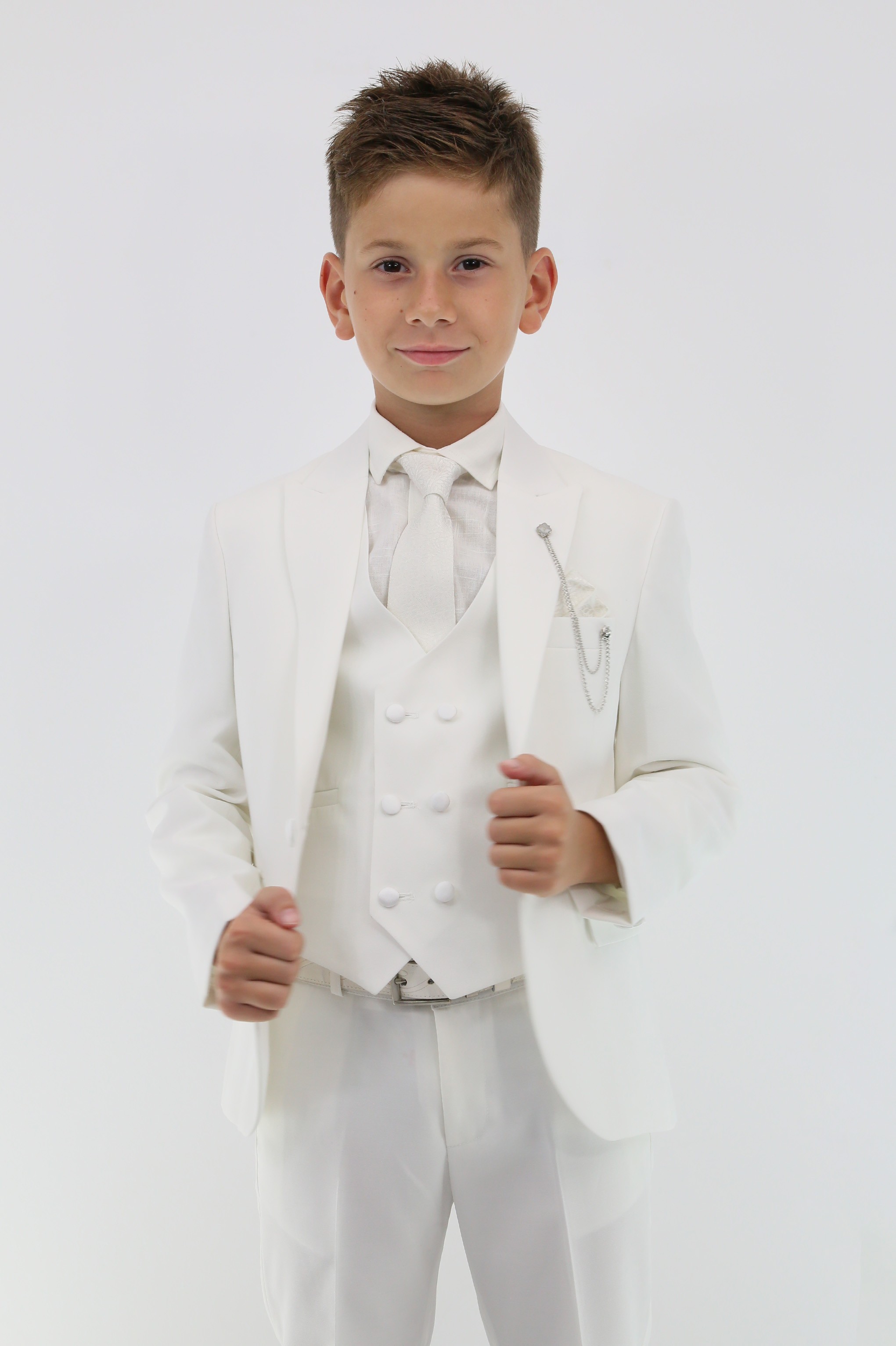 Boys Suit with Double Breasted Vest 7 PC Set