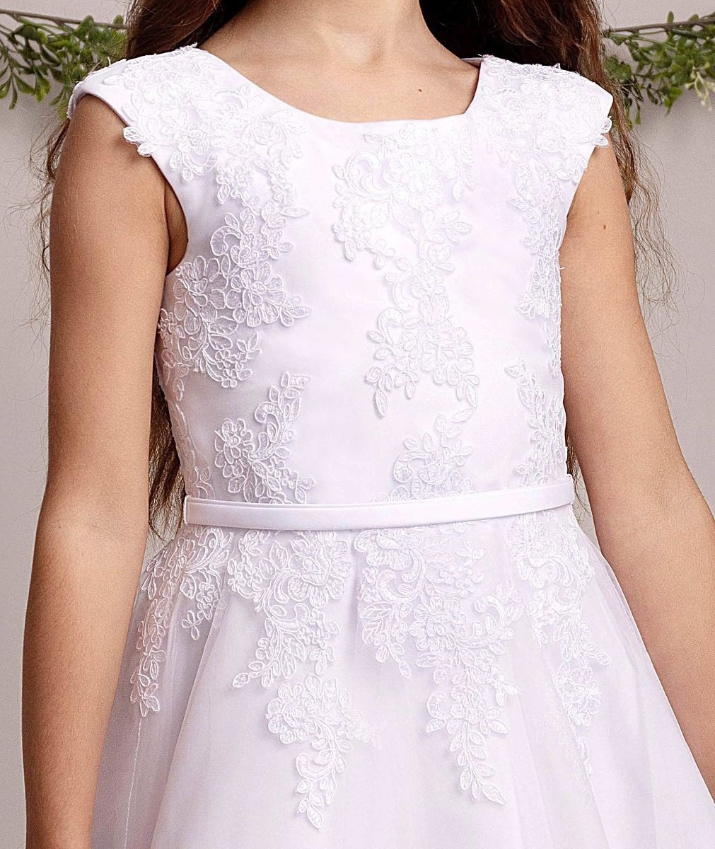 Girls Full-Length White Lace Dress – TIFFANY