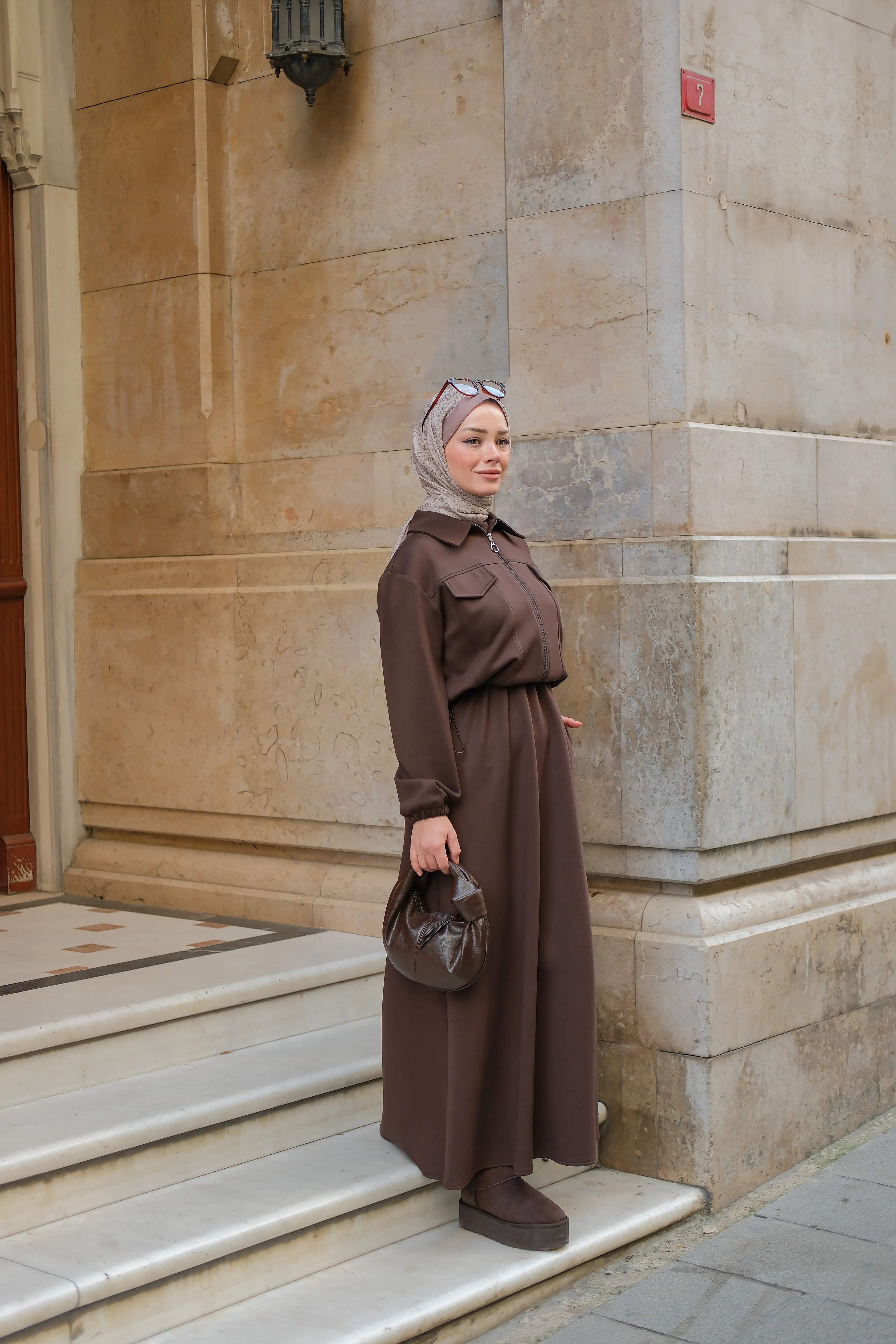 Zoya fermuar Detaylı Oysho Takım - Kahverengi