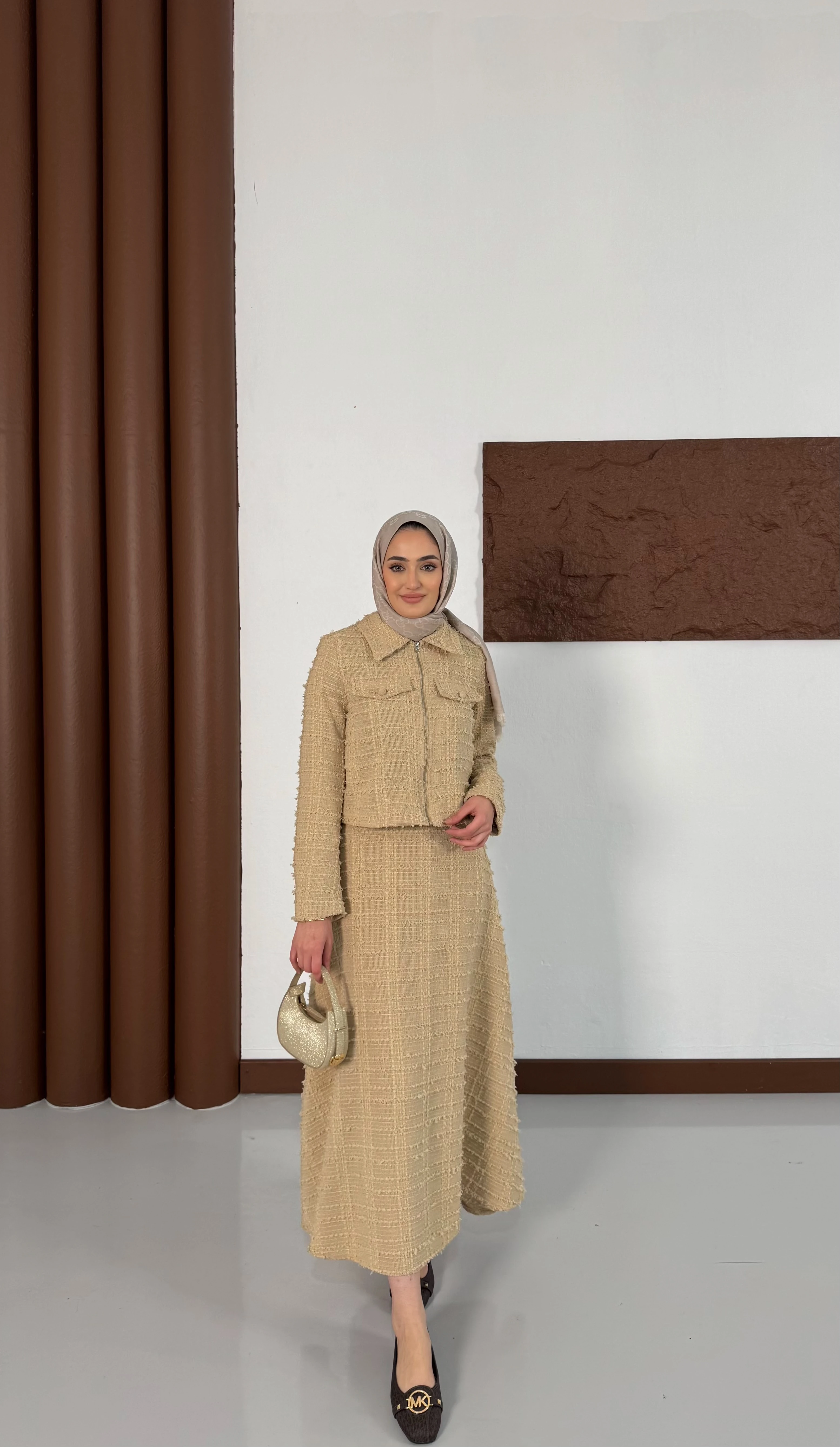 Fermuar Detaylı Chanel Takım - Taş