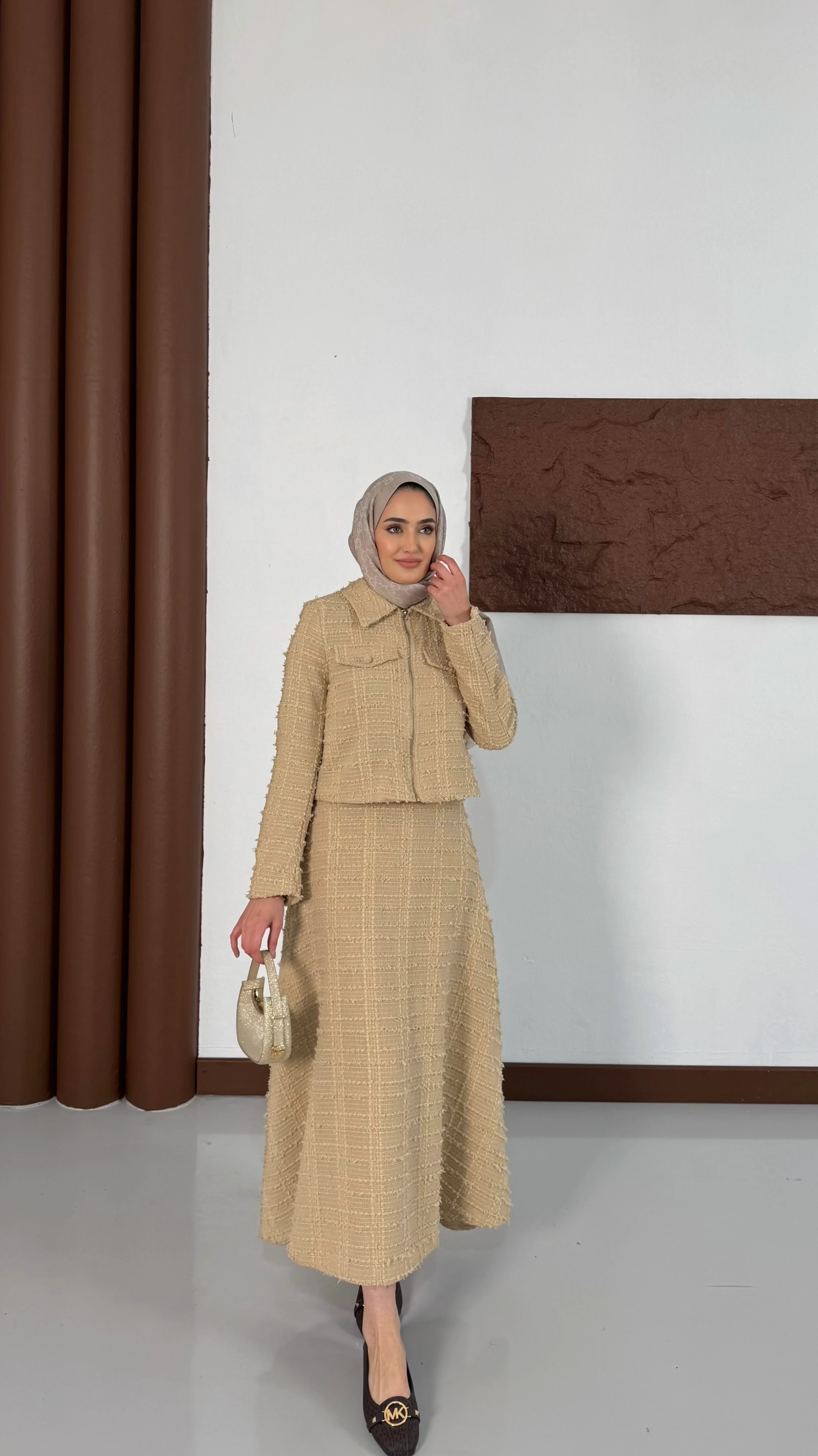 Fermuar Detaylı Chanel Takım - Taş