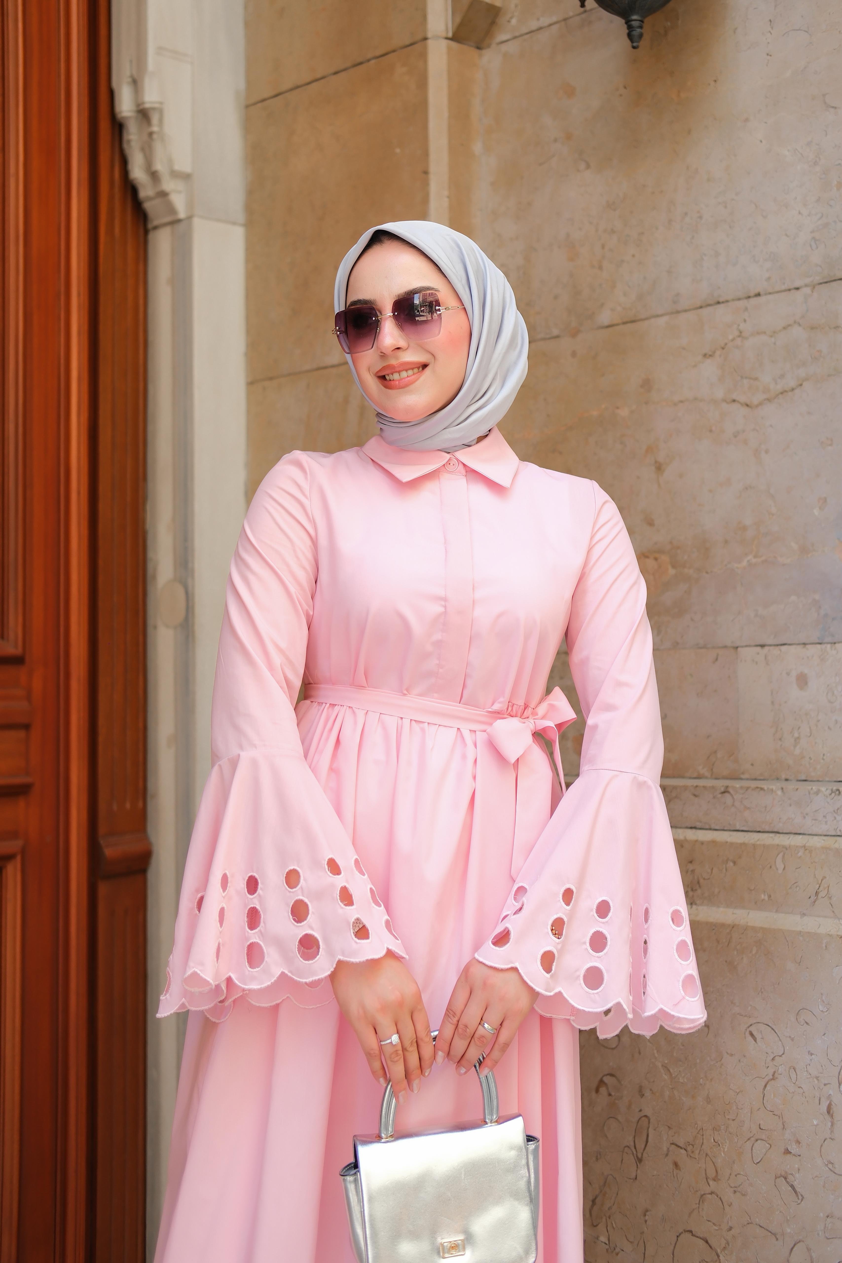 Emty Tasarım Elbise Toz Pembe ELB93