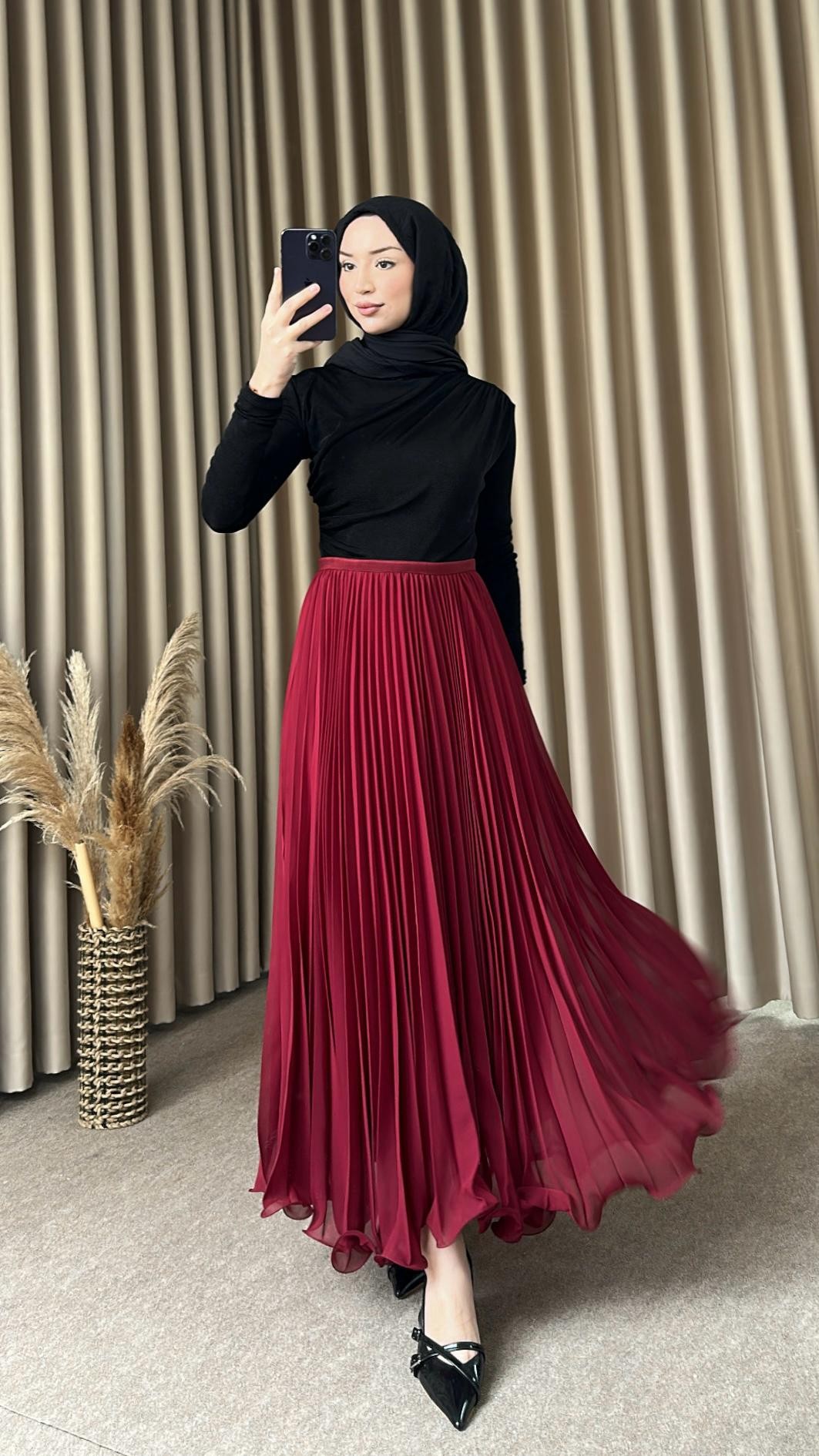 Soly Misina Etek Bordo E1