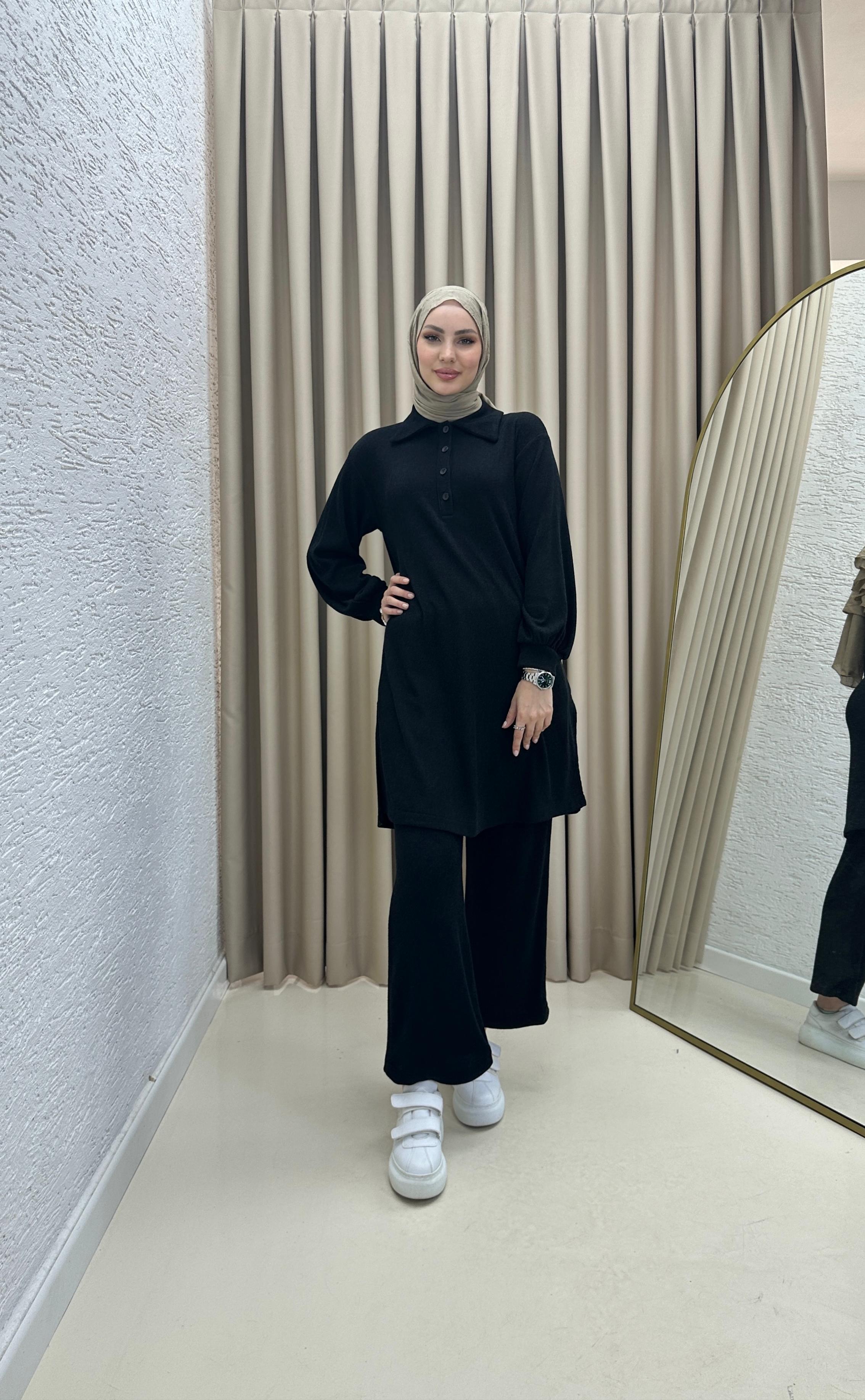 Örme Kumaş Lara Takım Siyah T6