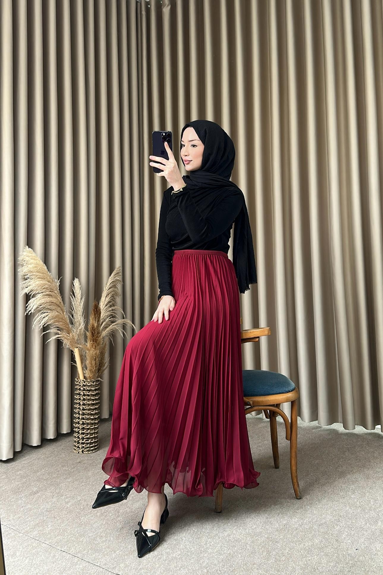 Soly Misina Etek Bordo E1