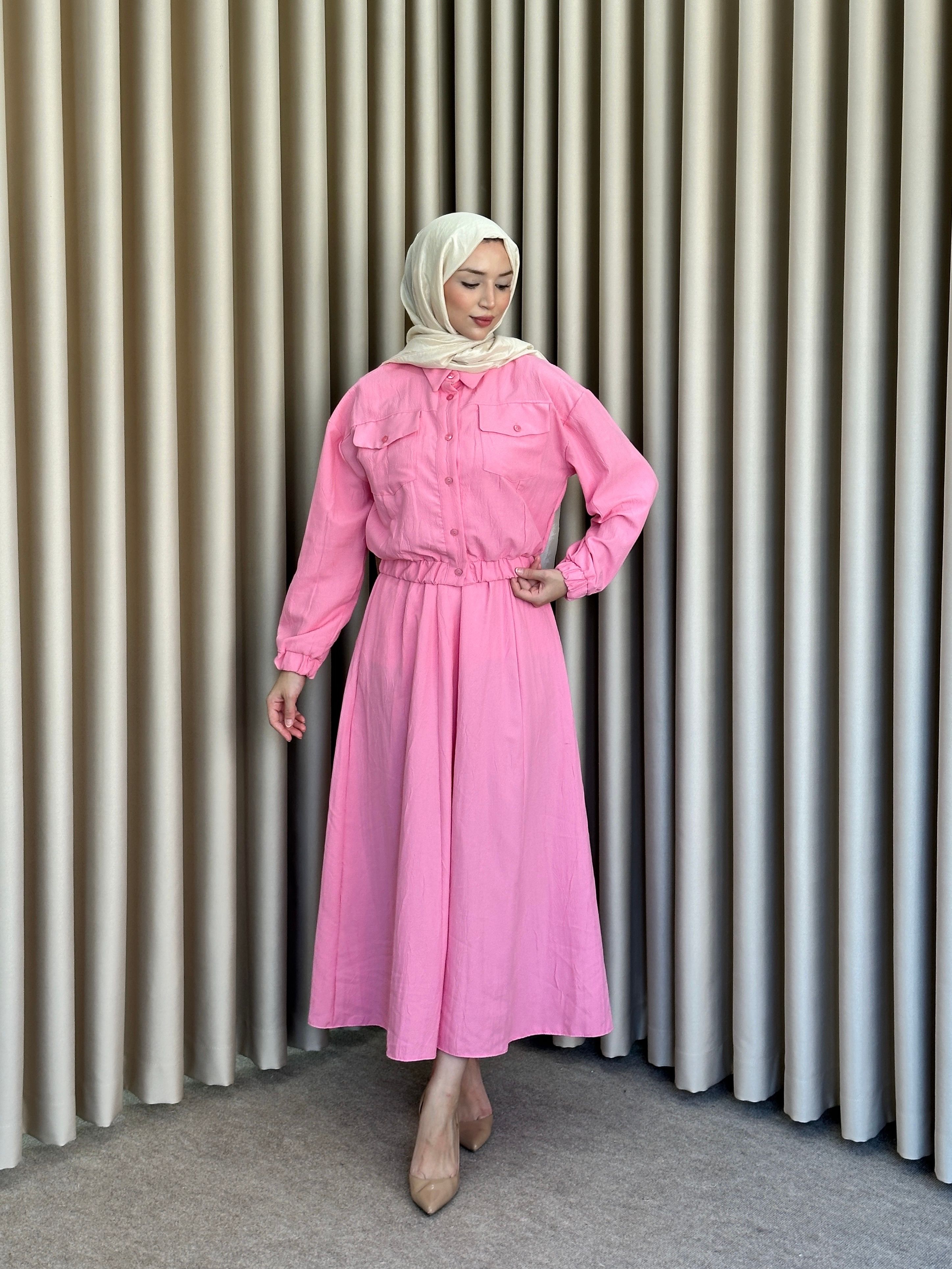 Tasarım Etek Takım Pembe T103