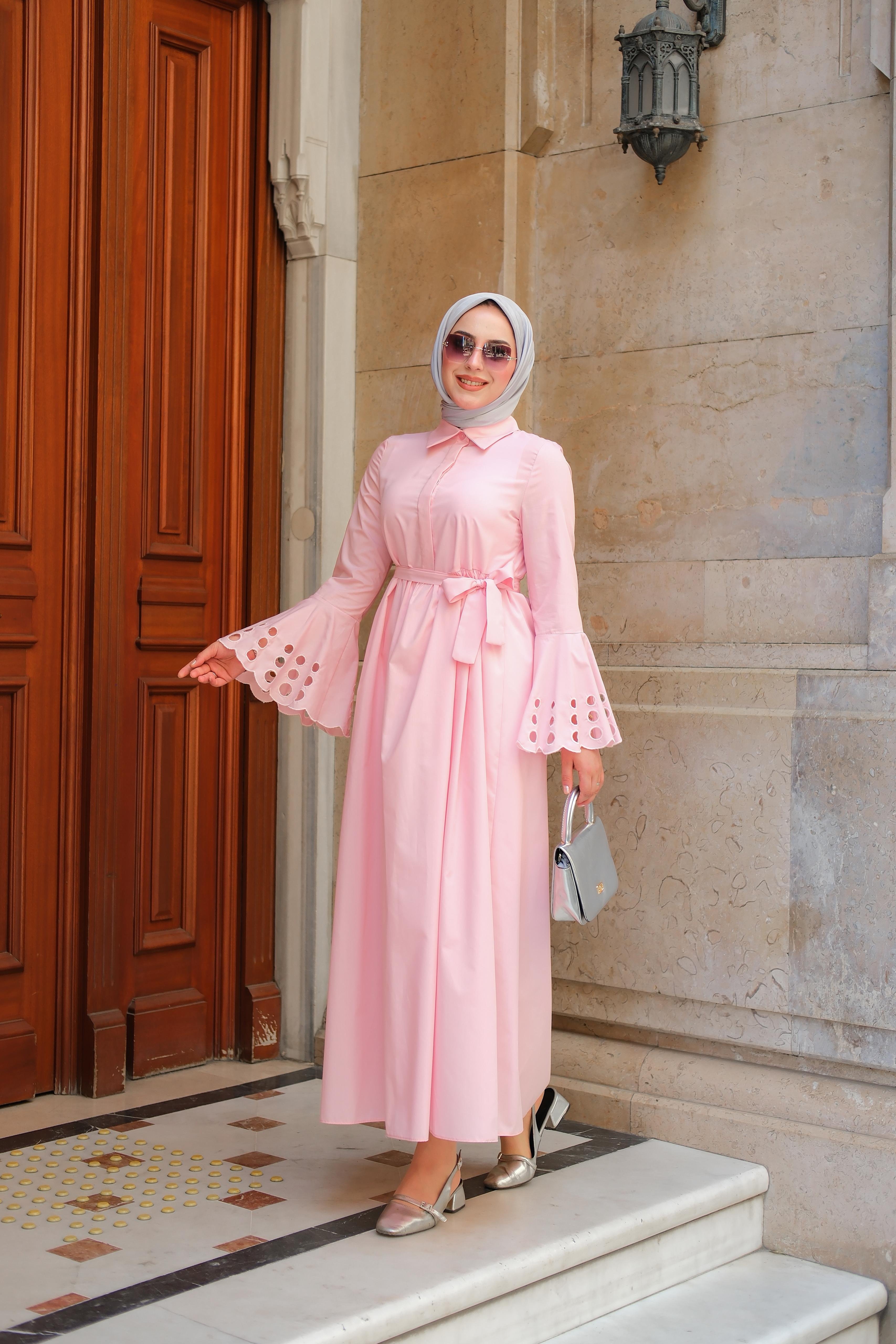 Emty Tasarım Elbise Toz Pembe ELB93