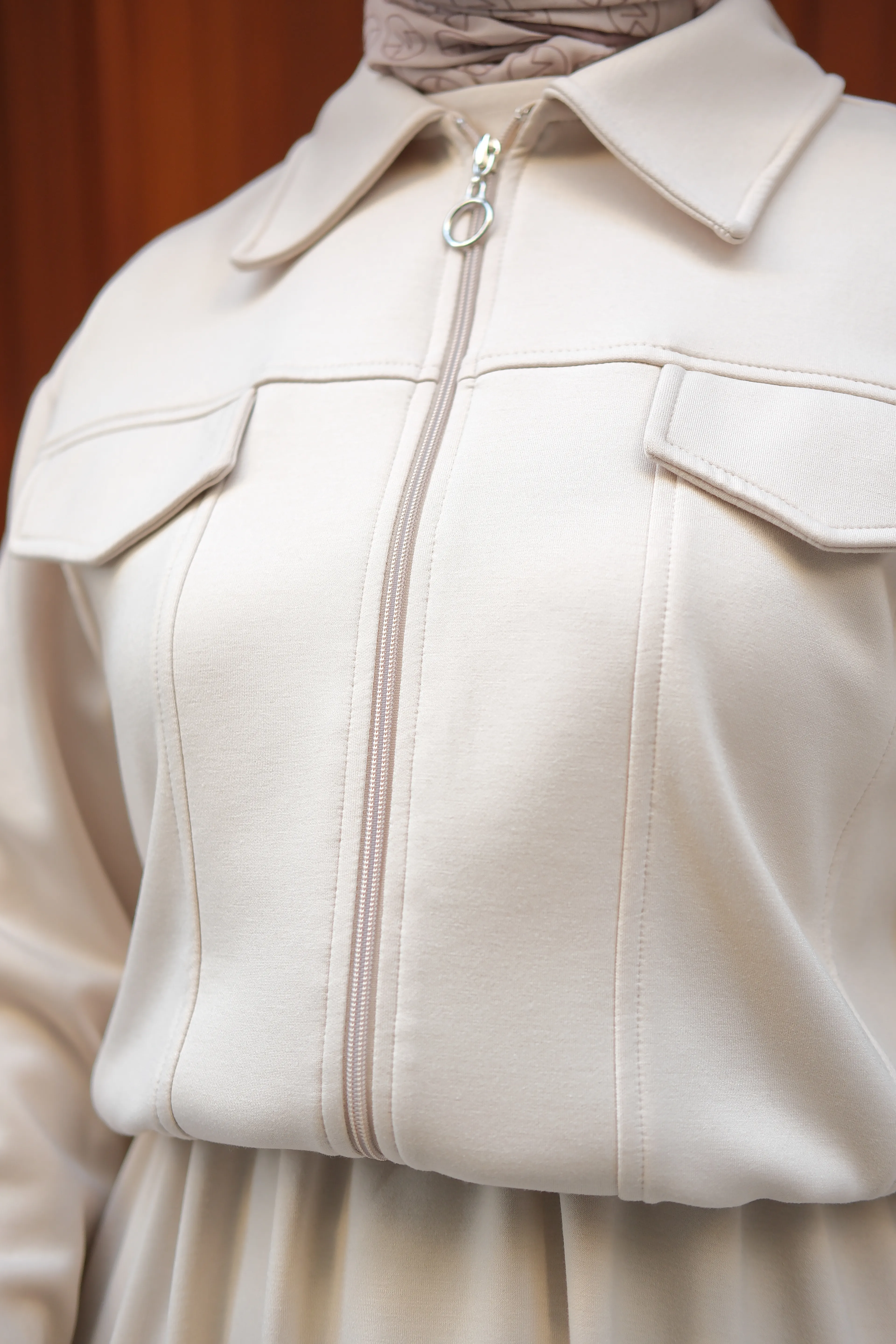 Zoya fermuar Detaylı Oysho Takım-Krem