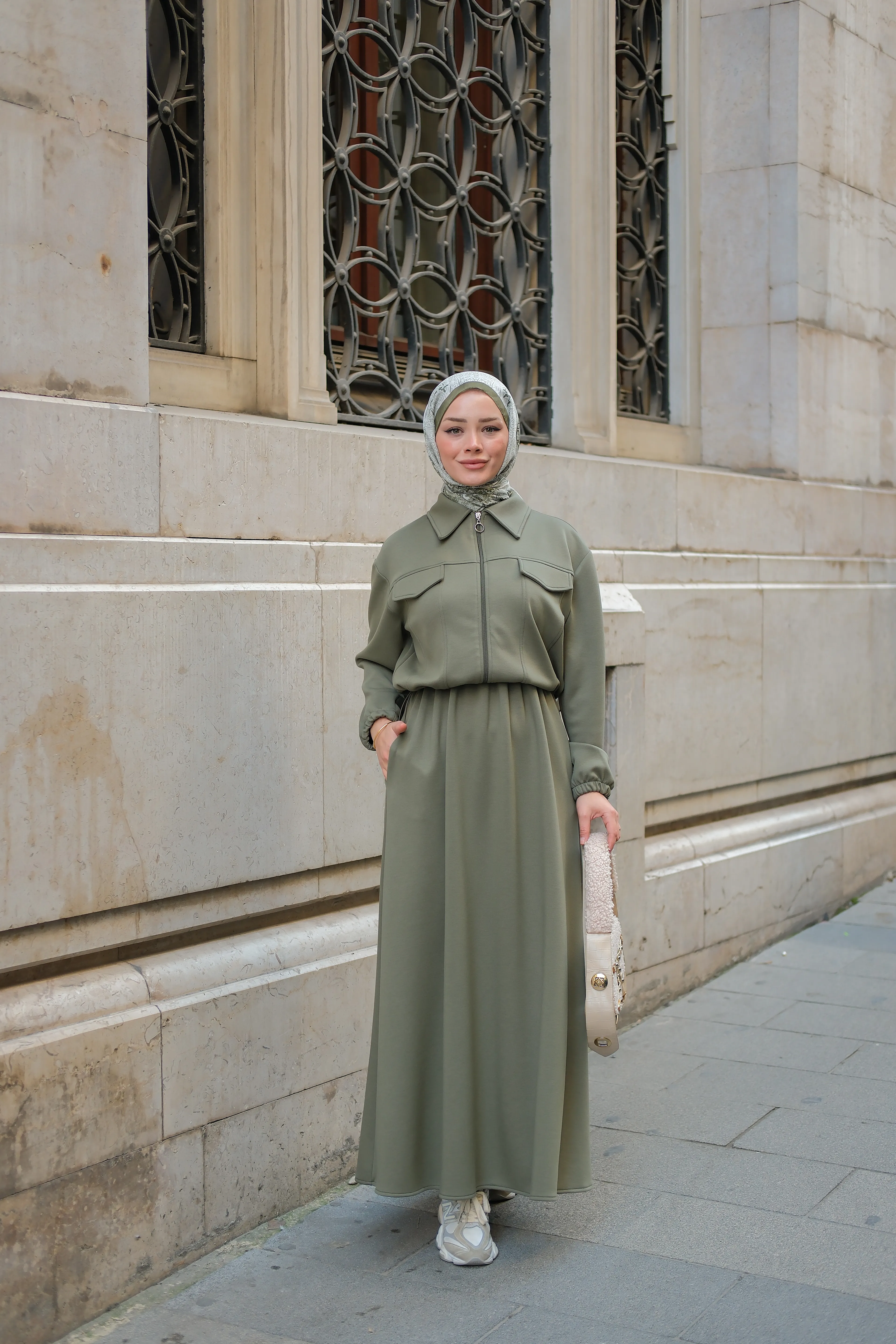 Zoya fermuar Detaylı Oysho Takım-Haki Yeşili